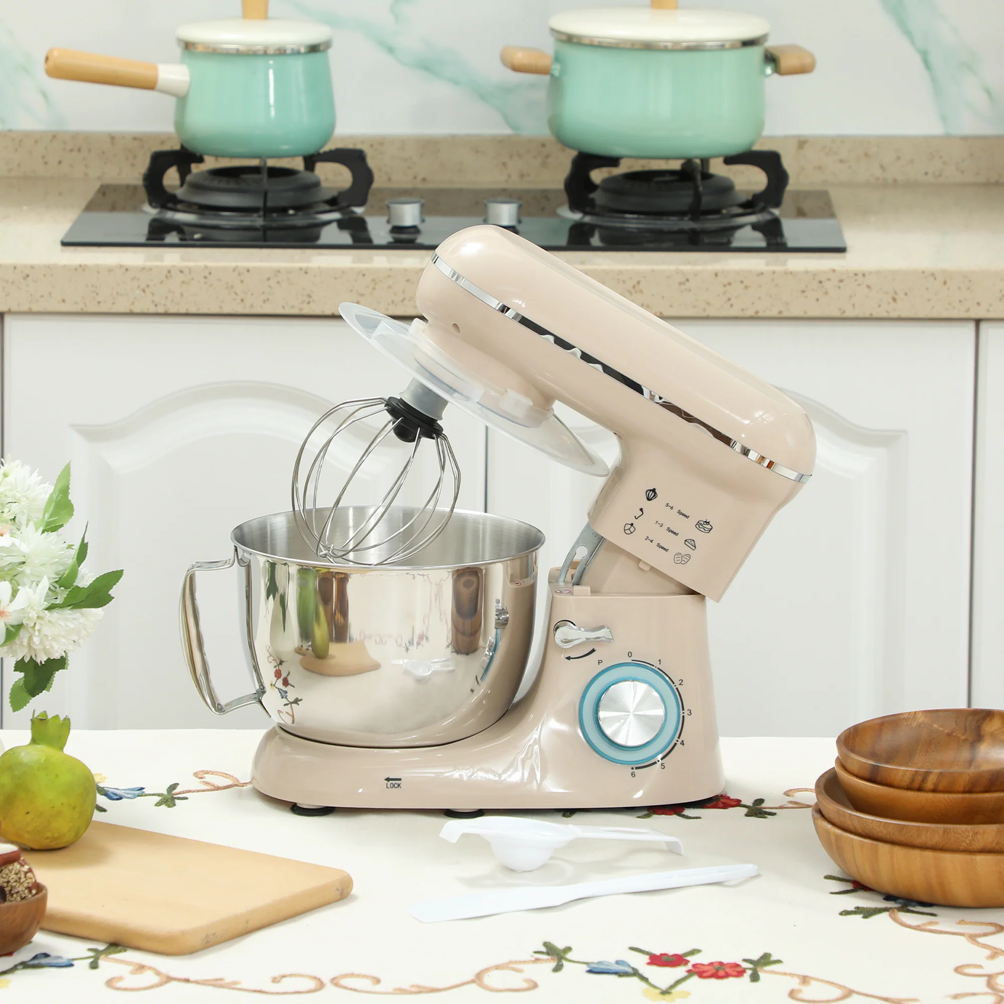 HOMCOM Electric Stand Mixer, 4.5L Food Mixer With Dough Hook, Whisk - Image 2