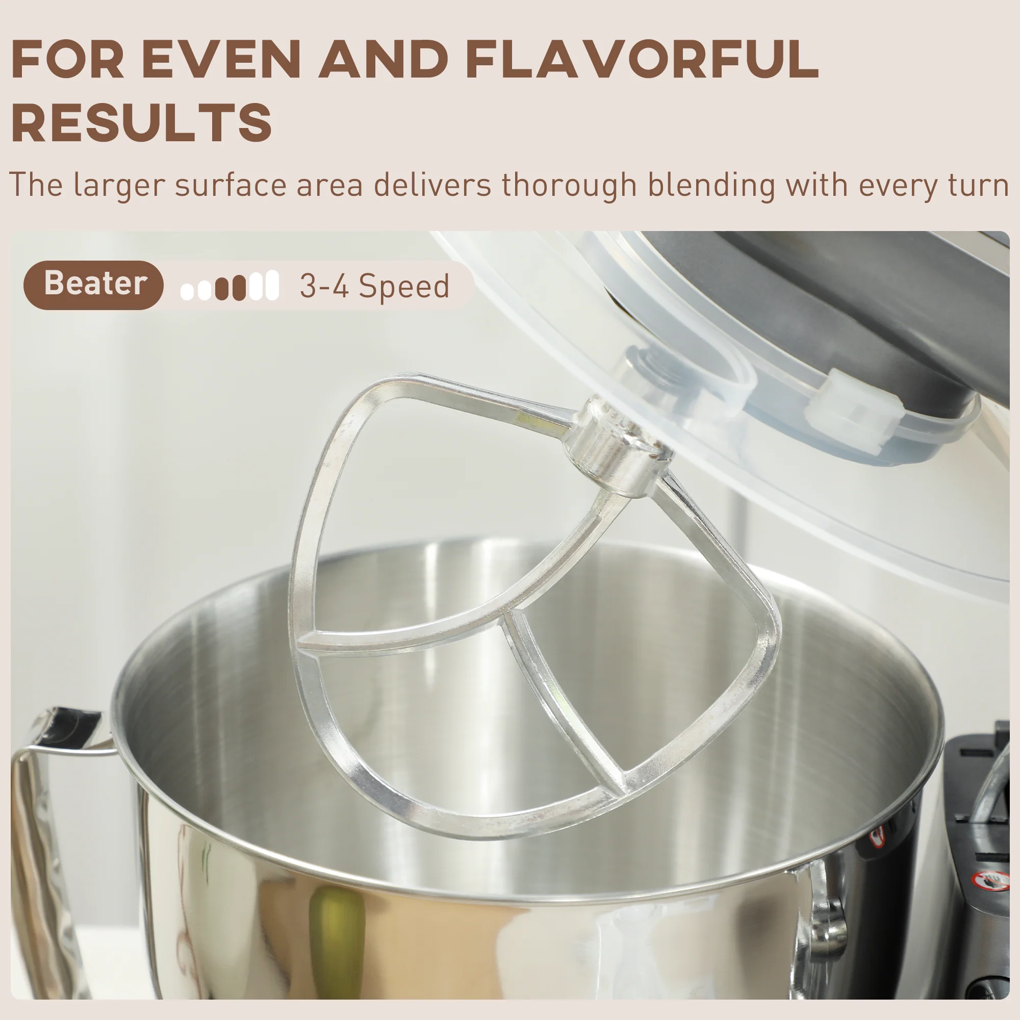 HOMCOM Electric Stand Mixer, 4.5L Food Mixer With Dough Hook, Whisk - Image 23