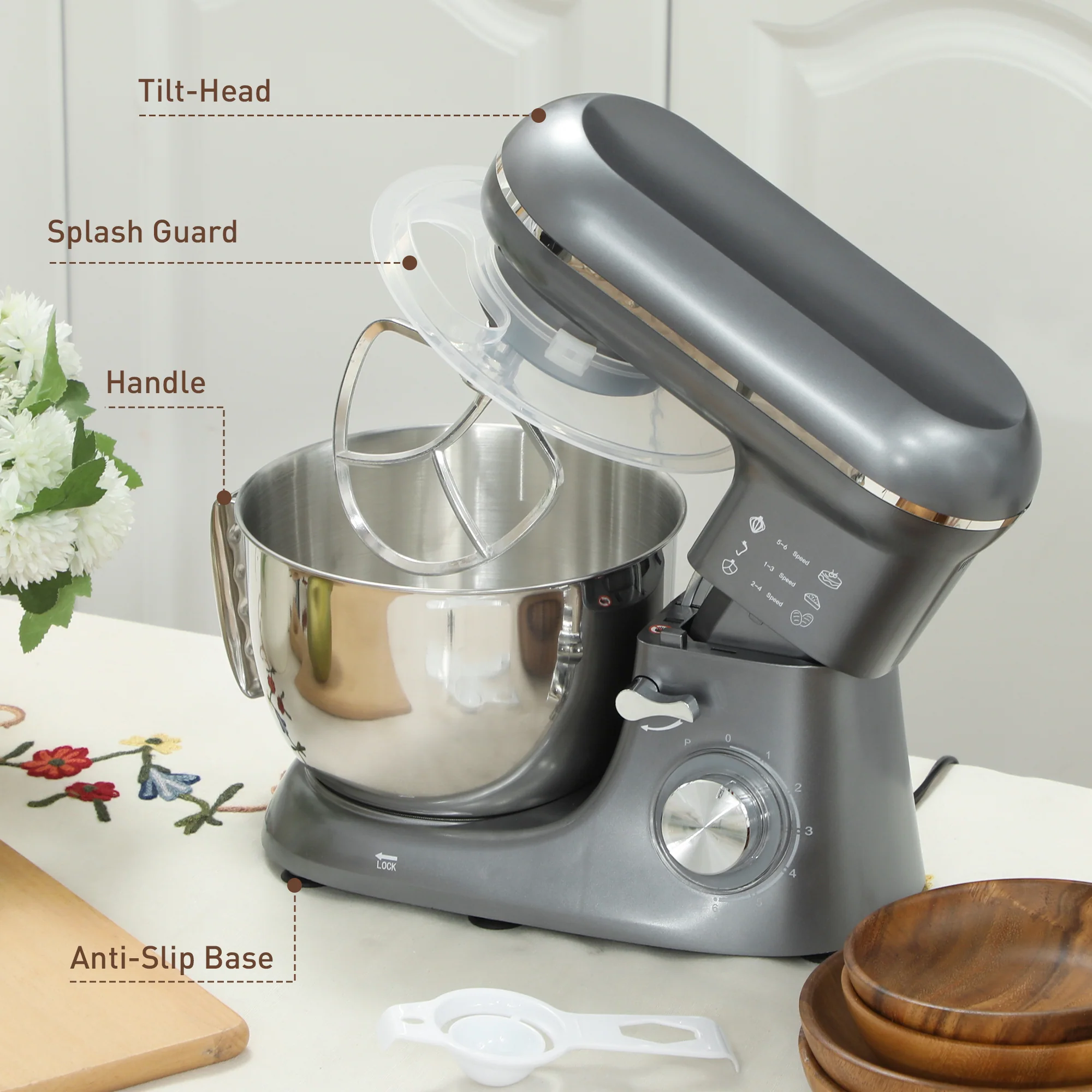 HOMCOM Electric Stand Mixer, 4.5L Food Mixer With Dough Hook, Whisk - Image 26