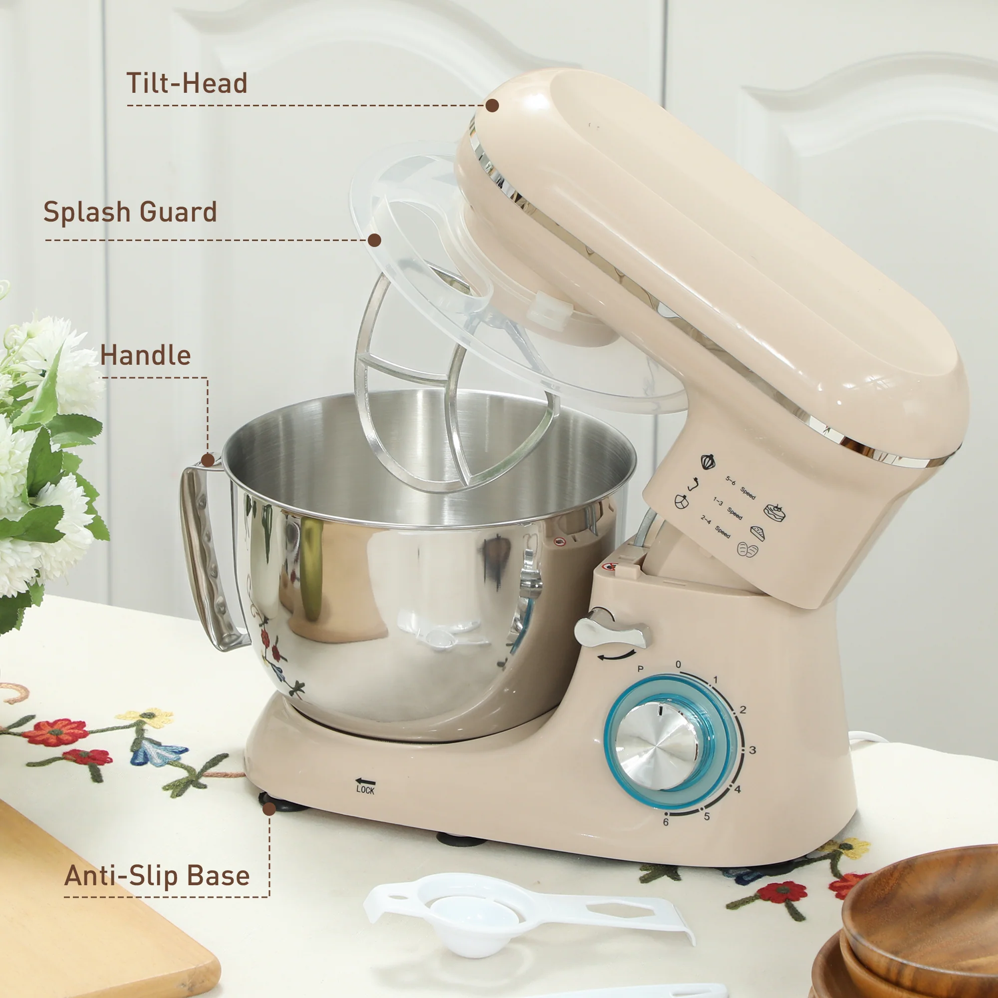 HOMCOM Electric Stand Mixer, 4.5L Food Mixer With Dough Hook, Whisk - Image 9