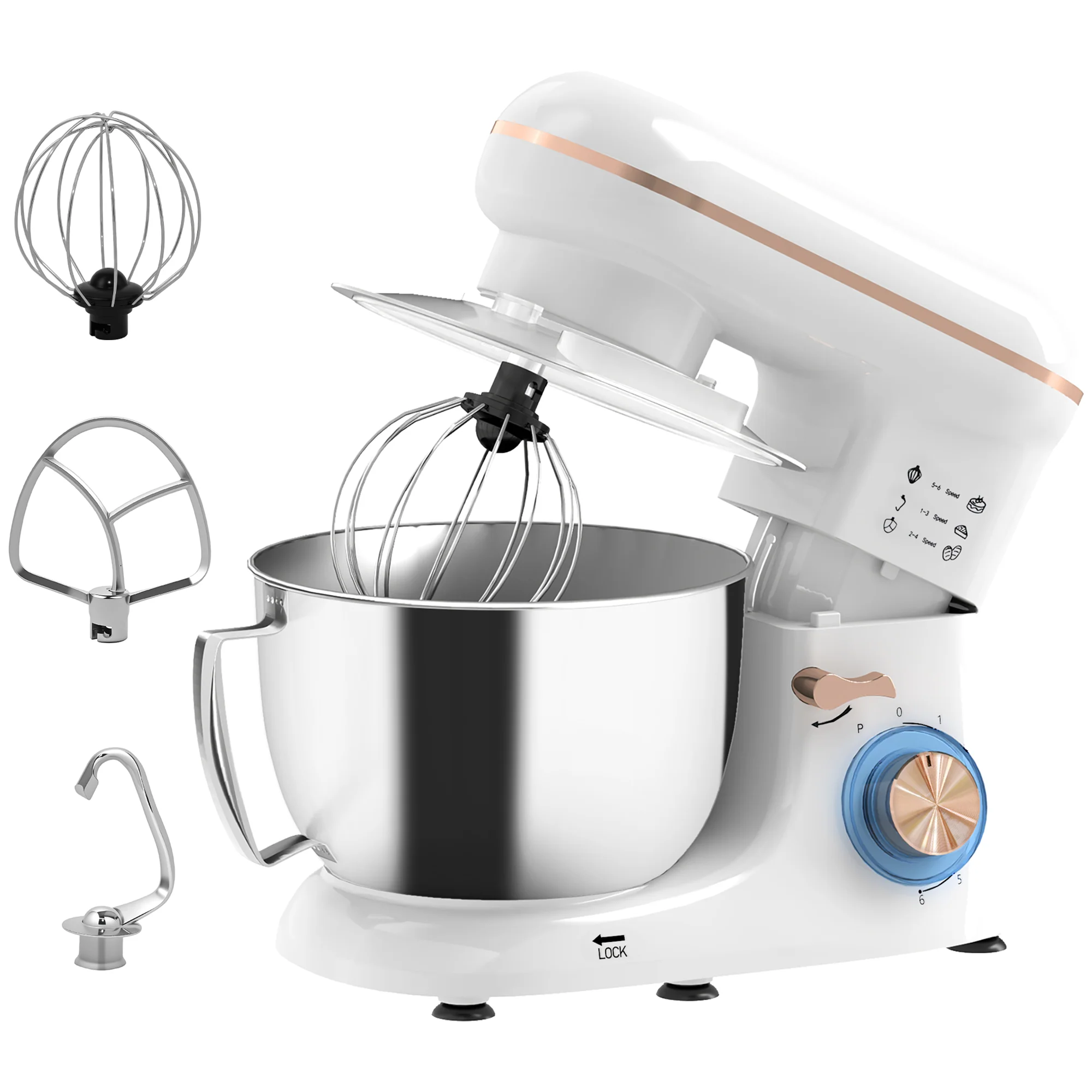 HOMCOM Electric Stand Mixer, 4.5L Food Mixer With Dough Hook, Whisk - Image 10