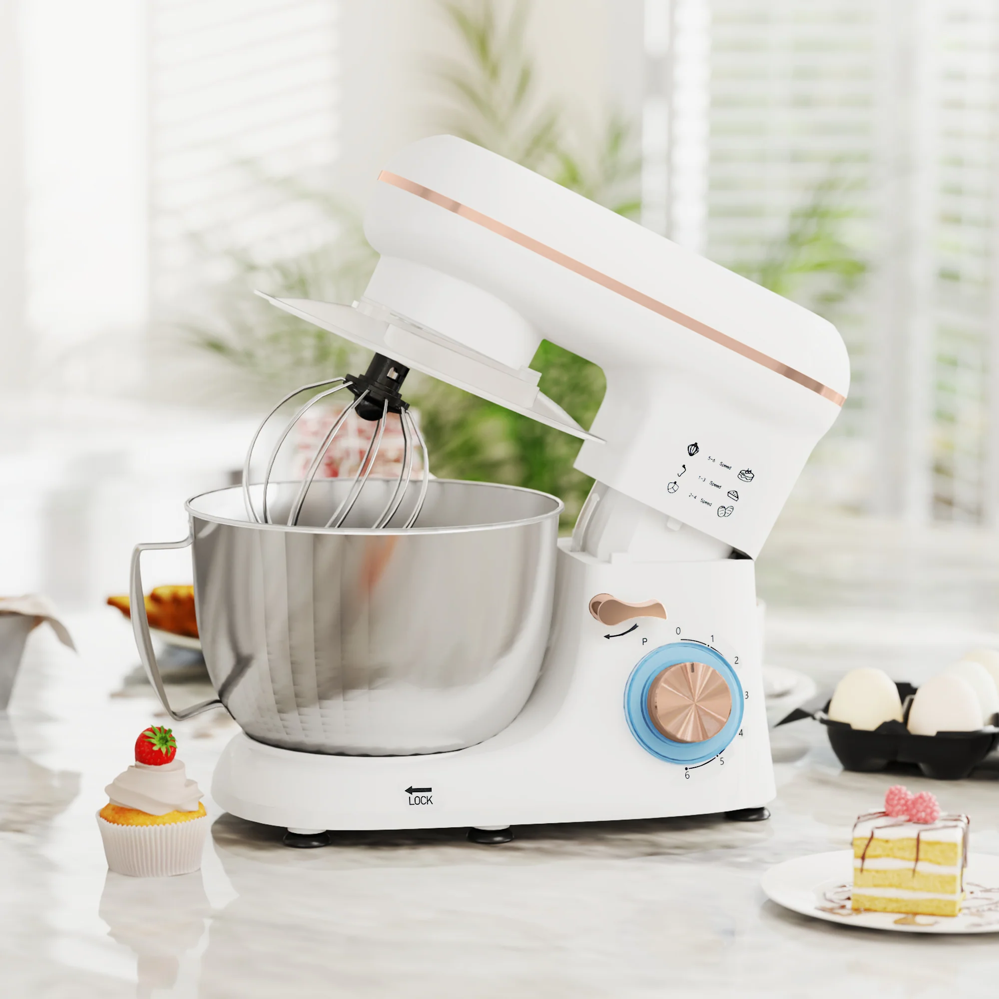 HOMCOM Electric Stand Mixer, 4.5L Food Mixer With Dough Hook, Whisk - Image 11