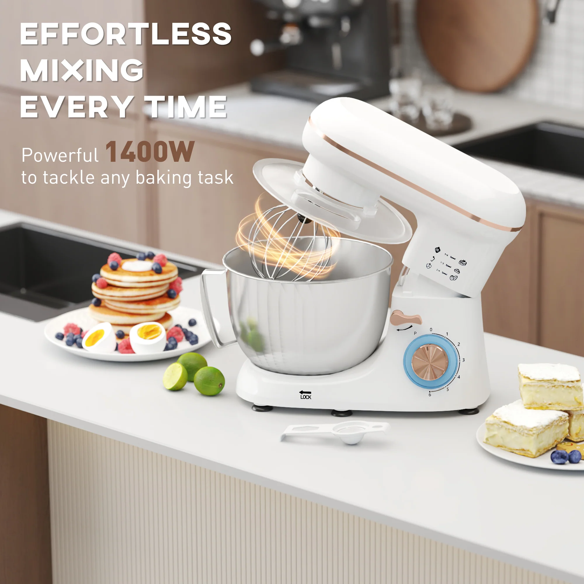 HOMCOM Electric Stand Mixer, 4.5L Food Mixer With Dough Hook, Whisk - Image 12