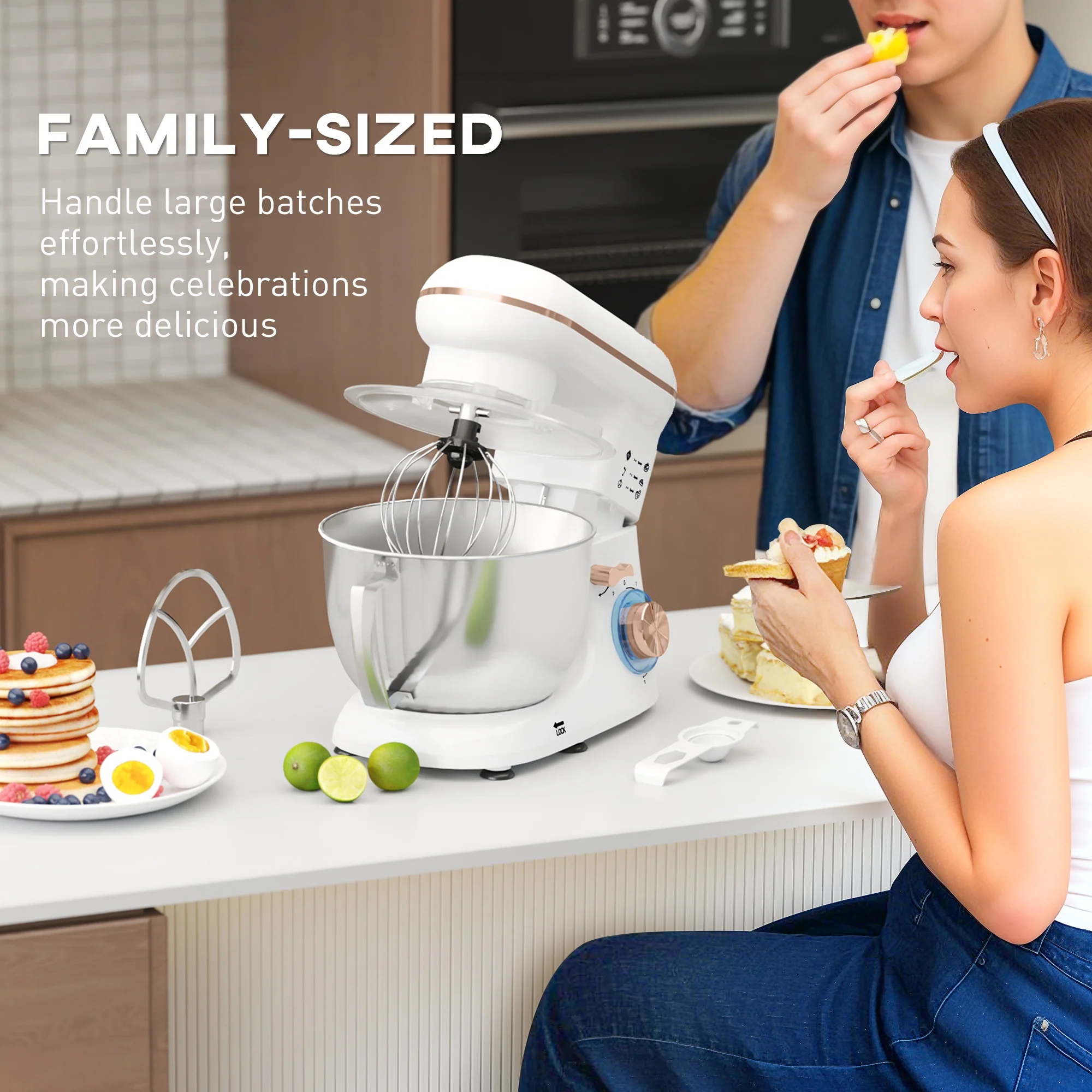 HOMCOM Electric Stand Mixer, 4.5L Food Mixer With Dough Hook, Whisk - Image 17