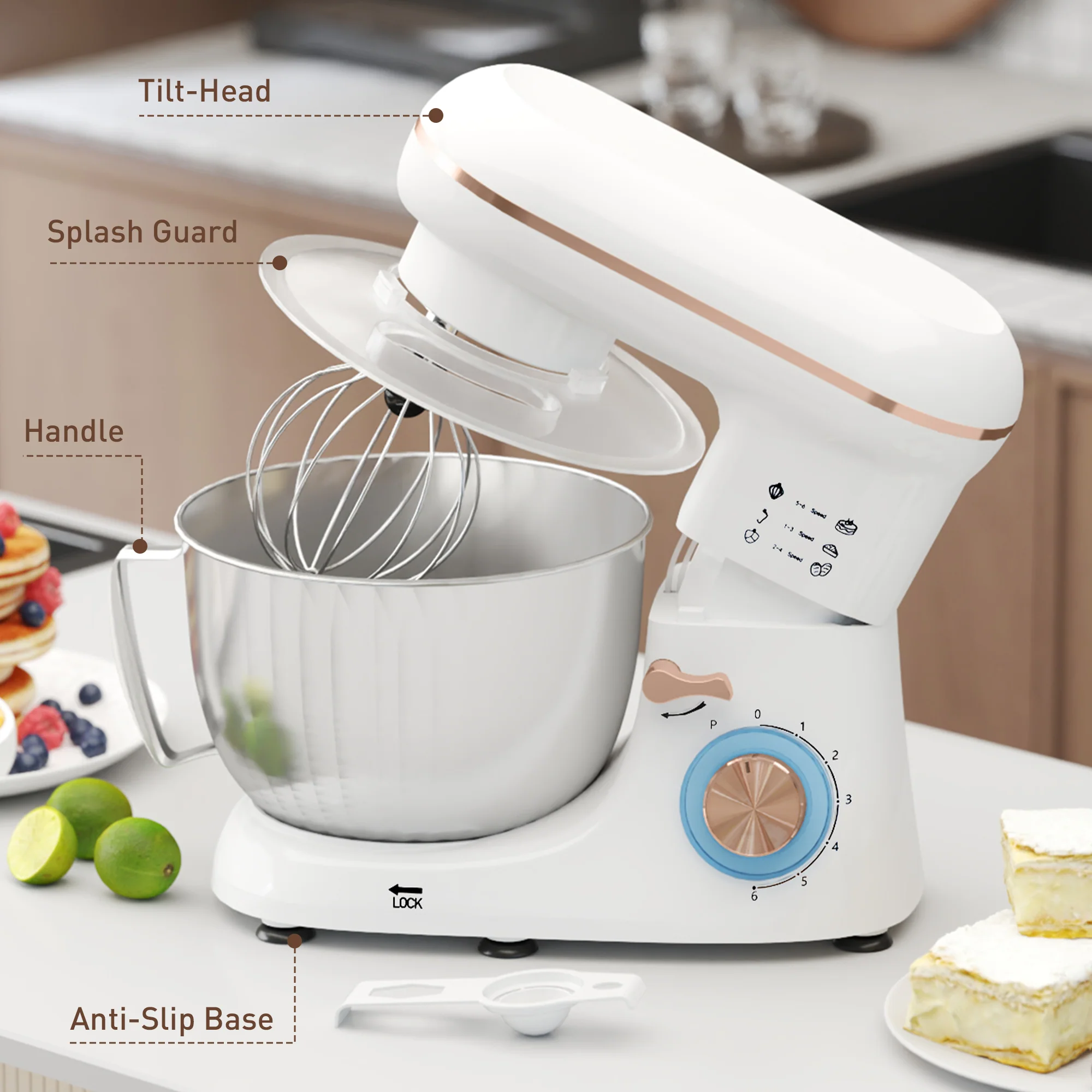 HOMCOM Electric Stand Mixer, 4.5L Food Mixer With Dough Hook, Whisk - Image 18