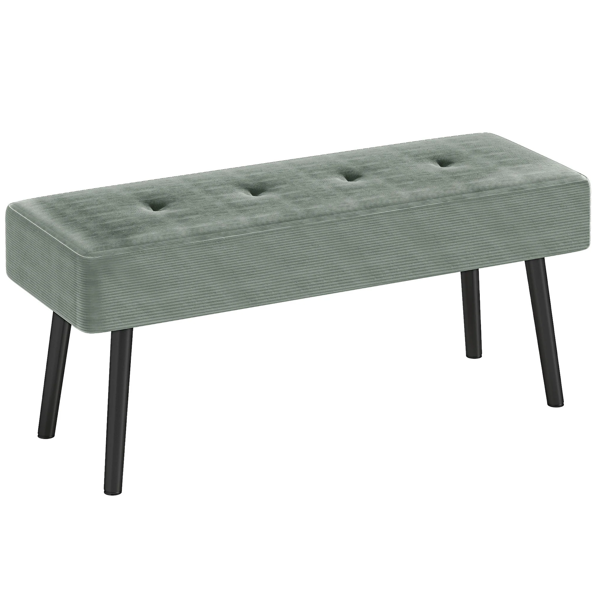 HOMCOM End of Bed Bench with Thick Padding and Steel Legs for Entryway - Image 10