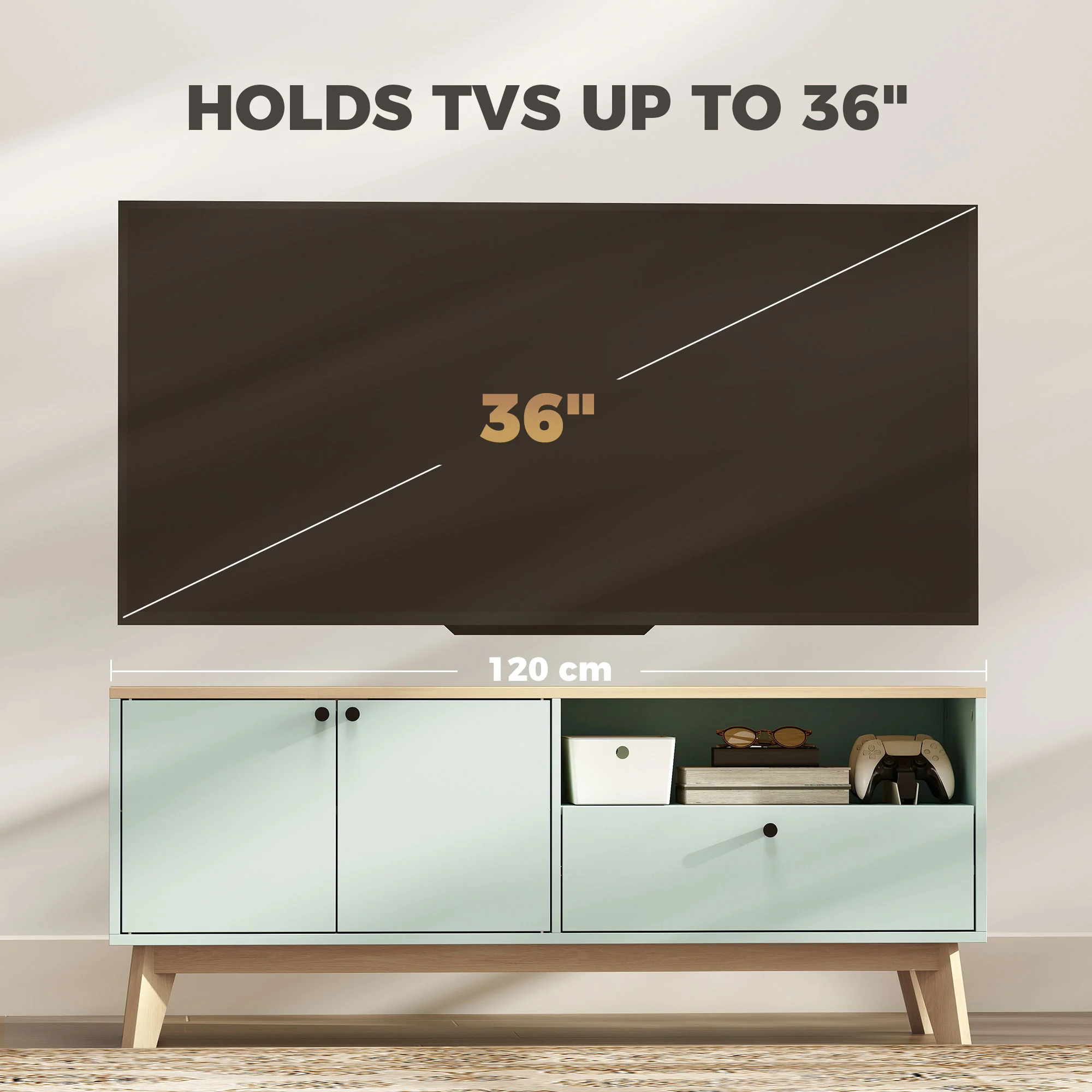 HOMCOM Entertainment Center with Adjustable Shelf for TVs up to 36 Inch - Image 7