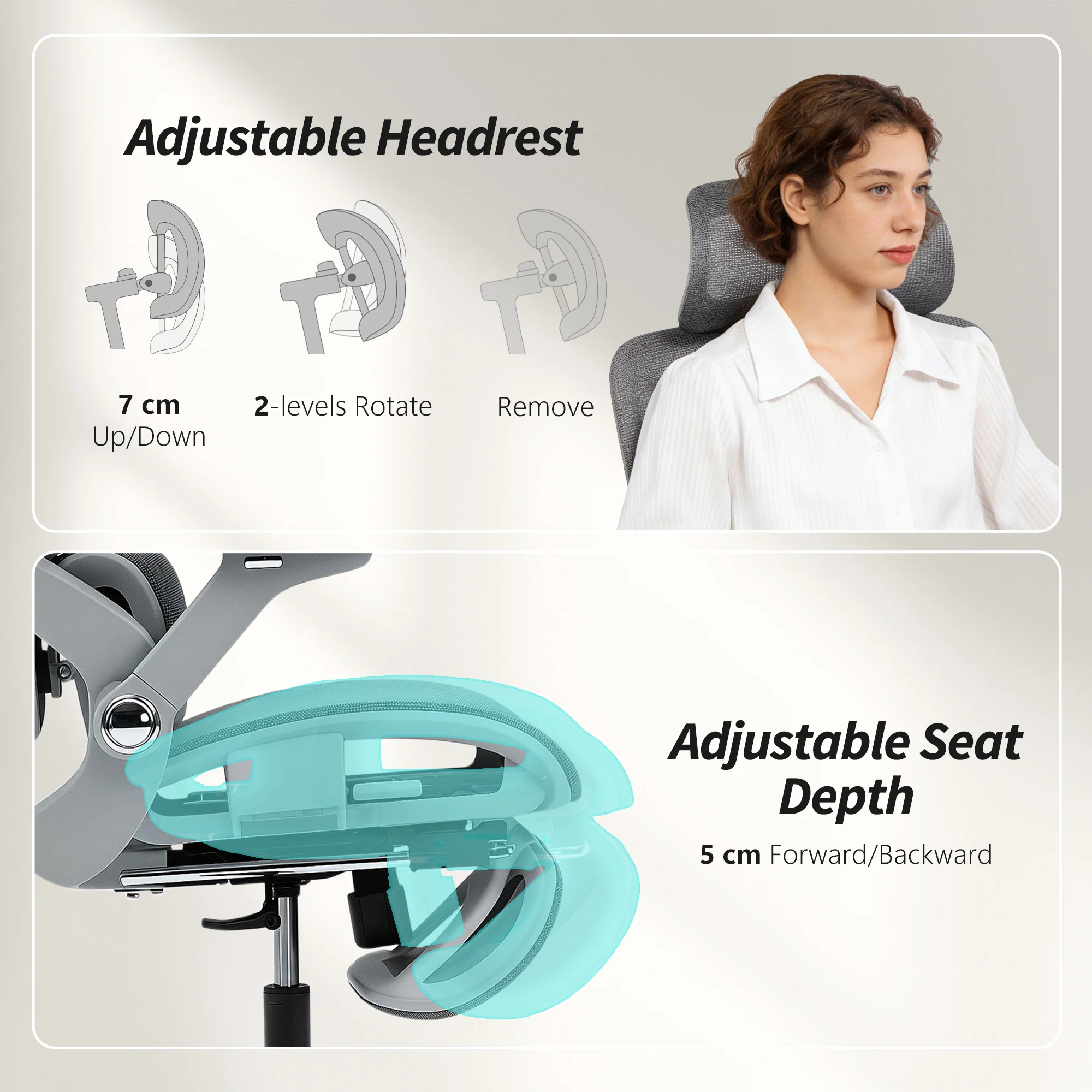 HOMCOM Ergonomic Office Chair, Mesh Desk Chair With Lumbar Support, Footrest - Image 6