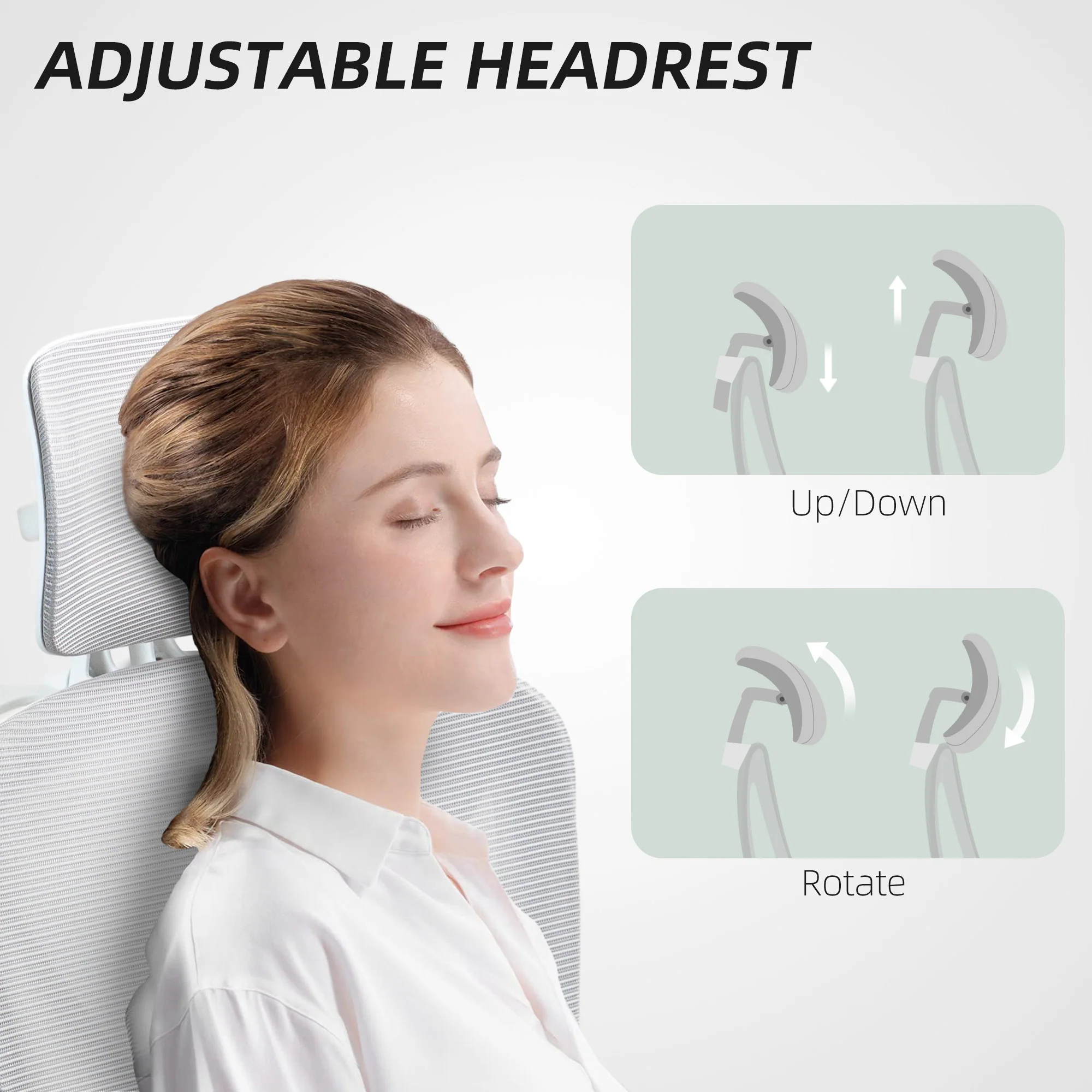 HOMCOM Ergonomic Office Chair, Recliner Computer Chair with Footrest, Grey - Image 6