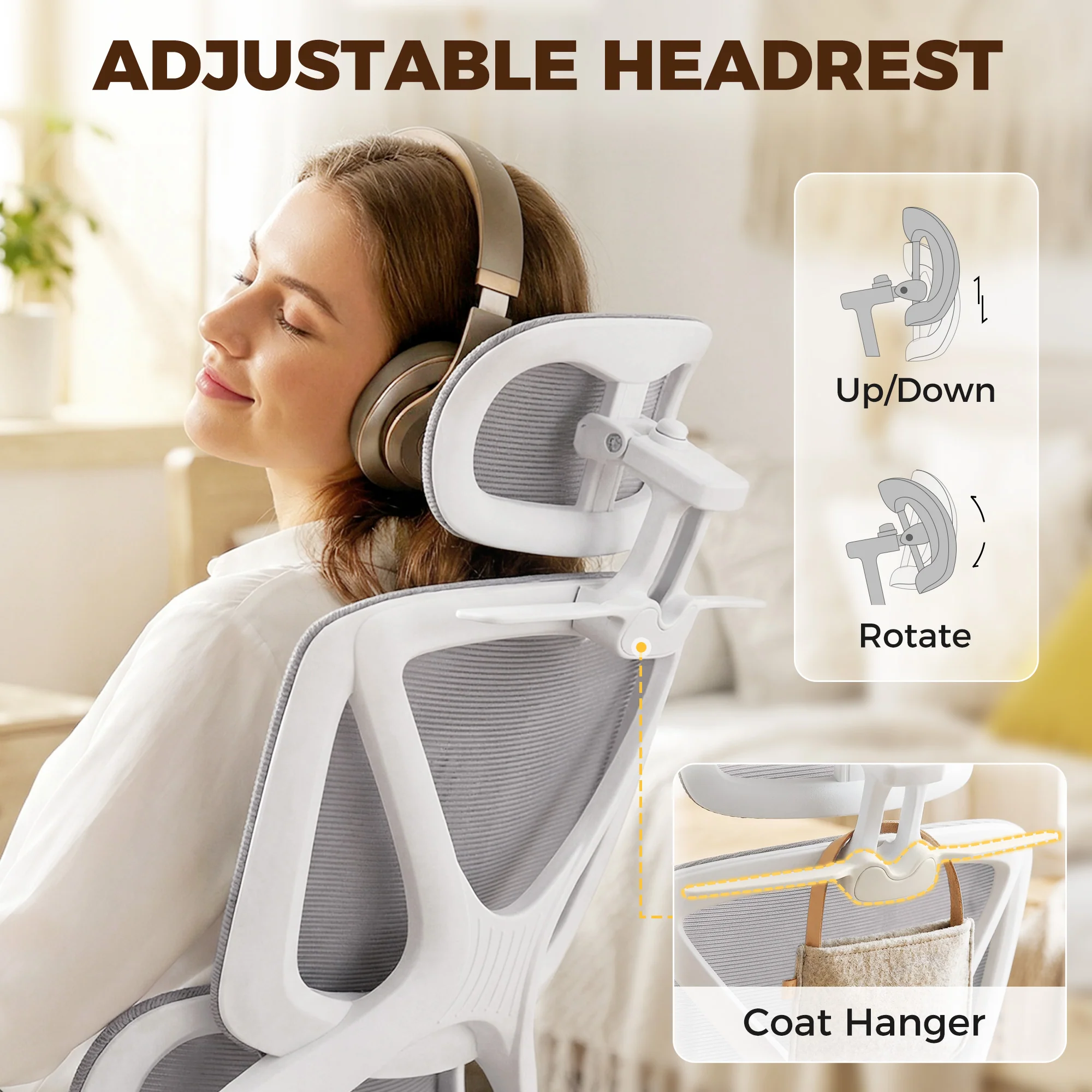 HOMCOM Executive Office Chair, Recliner Computer Chair With Footrest, Grey - Image 6
