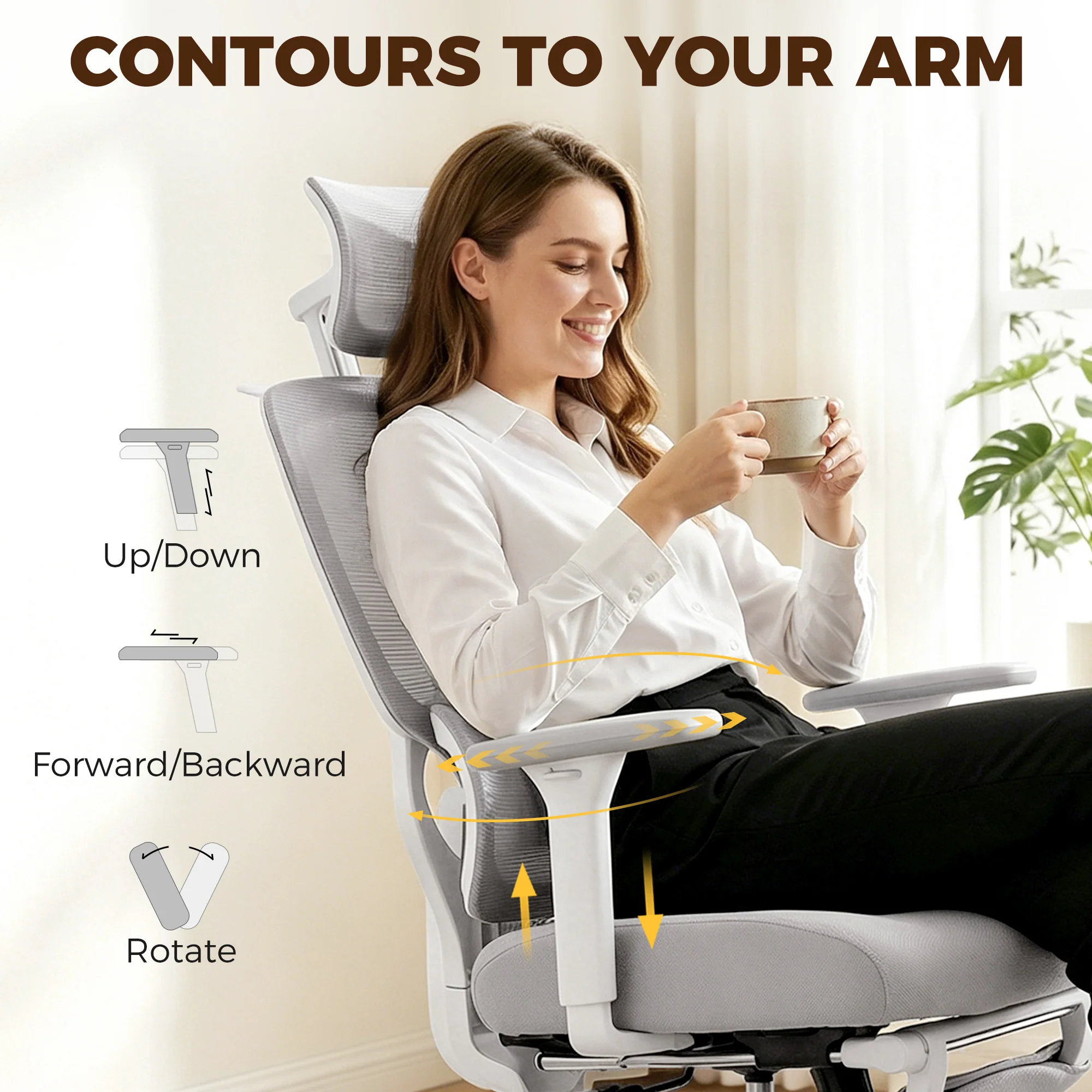HOMCOM Executive Office Chair, Recliner Computer Chair With Footrest, Grey - Image 7