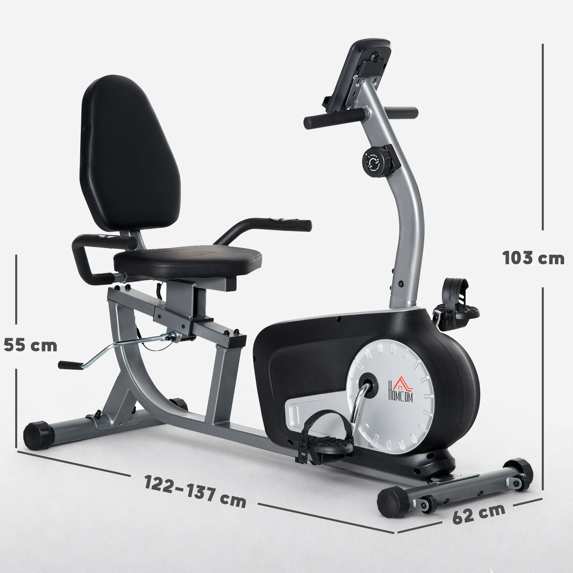 HOMCOM Exercise Bike With LCD Display, Quiet 8-Level Magnetic Resistance - Image 5