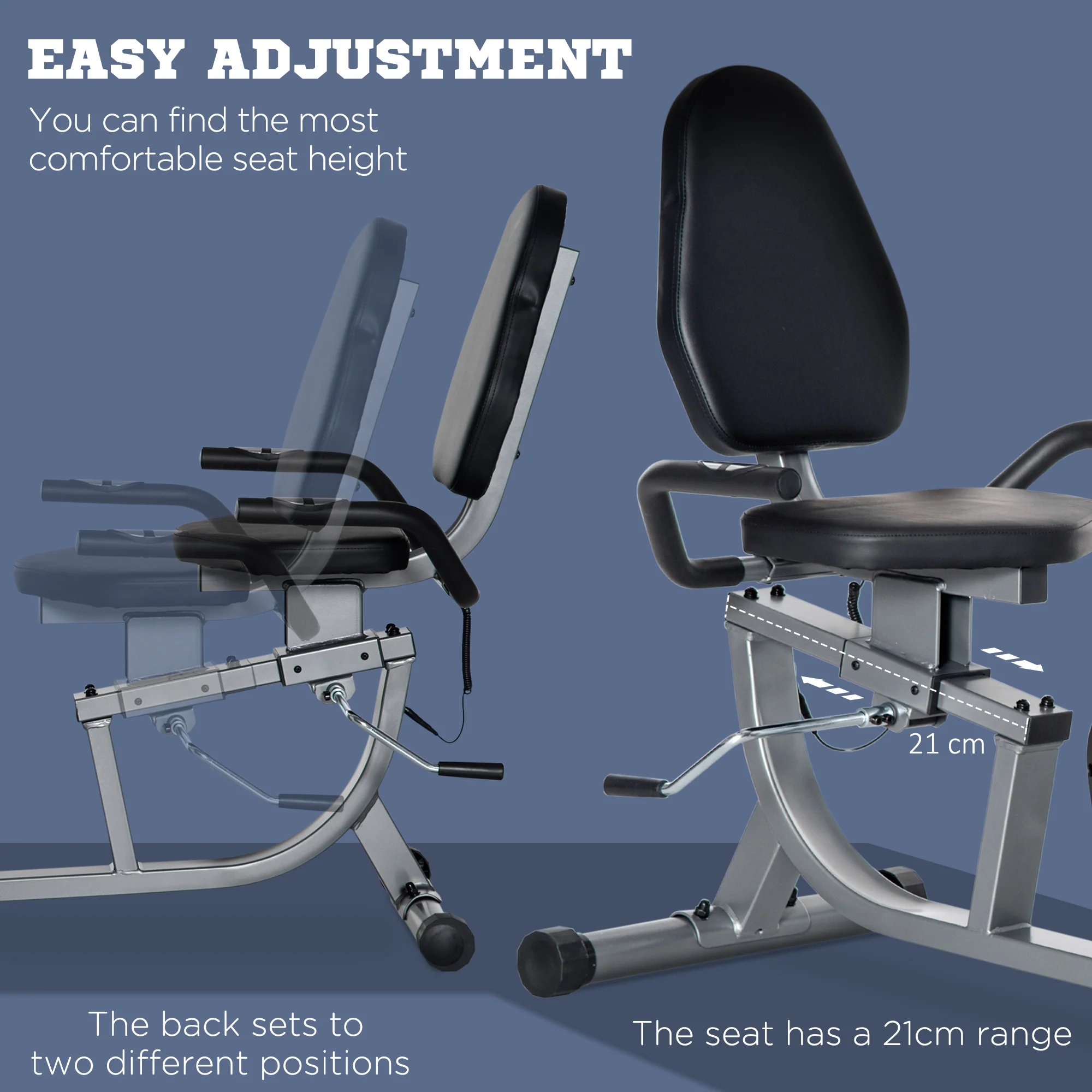 HOMCOM Exercise Bike With LCD Display, Quiet 8-Level Magnetic Resistance - Image 6