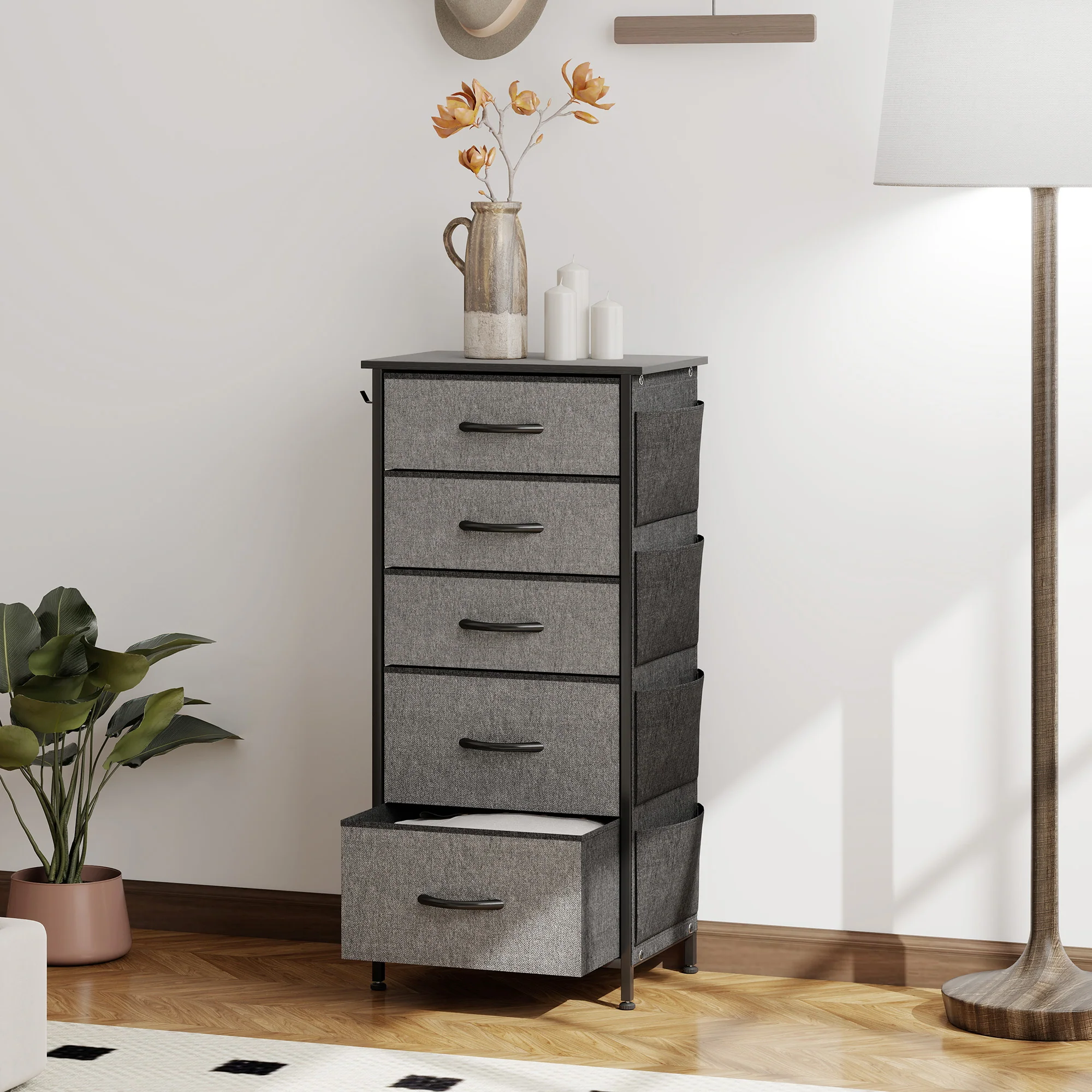 HOMCOM Fabric Chest Of Drawers, 4 Drawer Dresser For Bedroom - Image 11