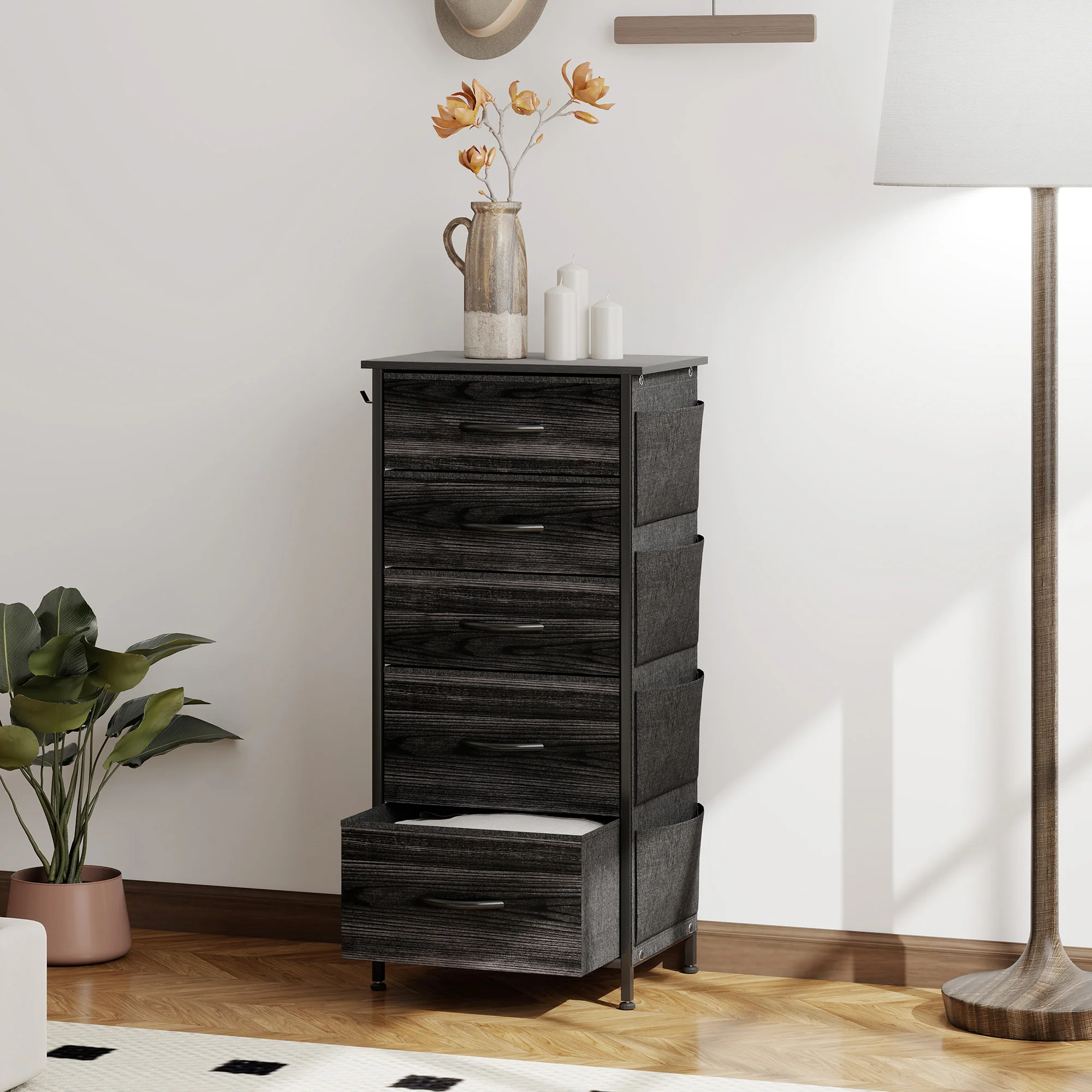 HOMCOM Fabric Chest Of Drawers, 4 Drawer Dresser For Bedroom - Image 2