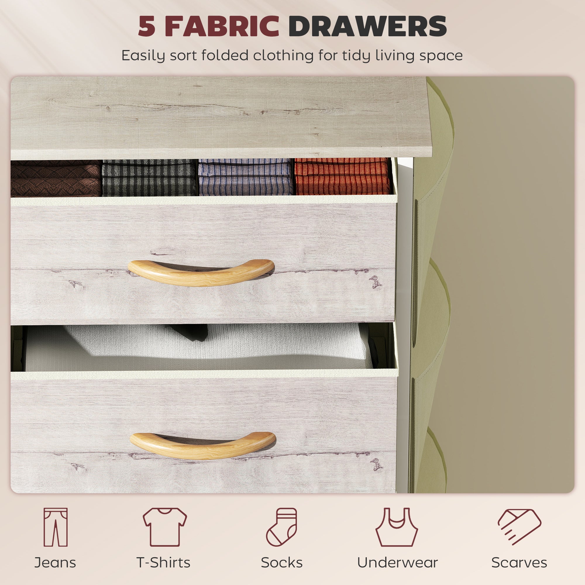 HOMCOM Fabric Chest Of Drawers, 4 Drawer Dresser For Bedroom - Image 21