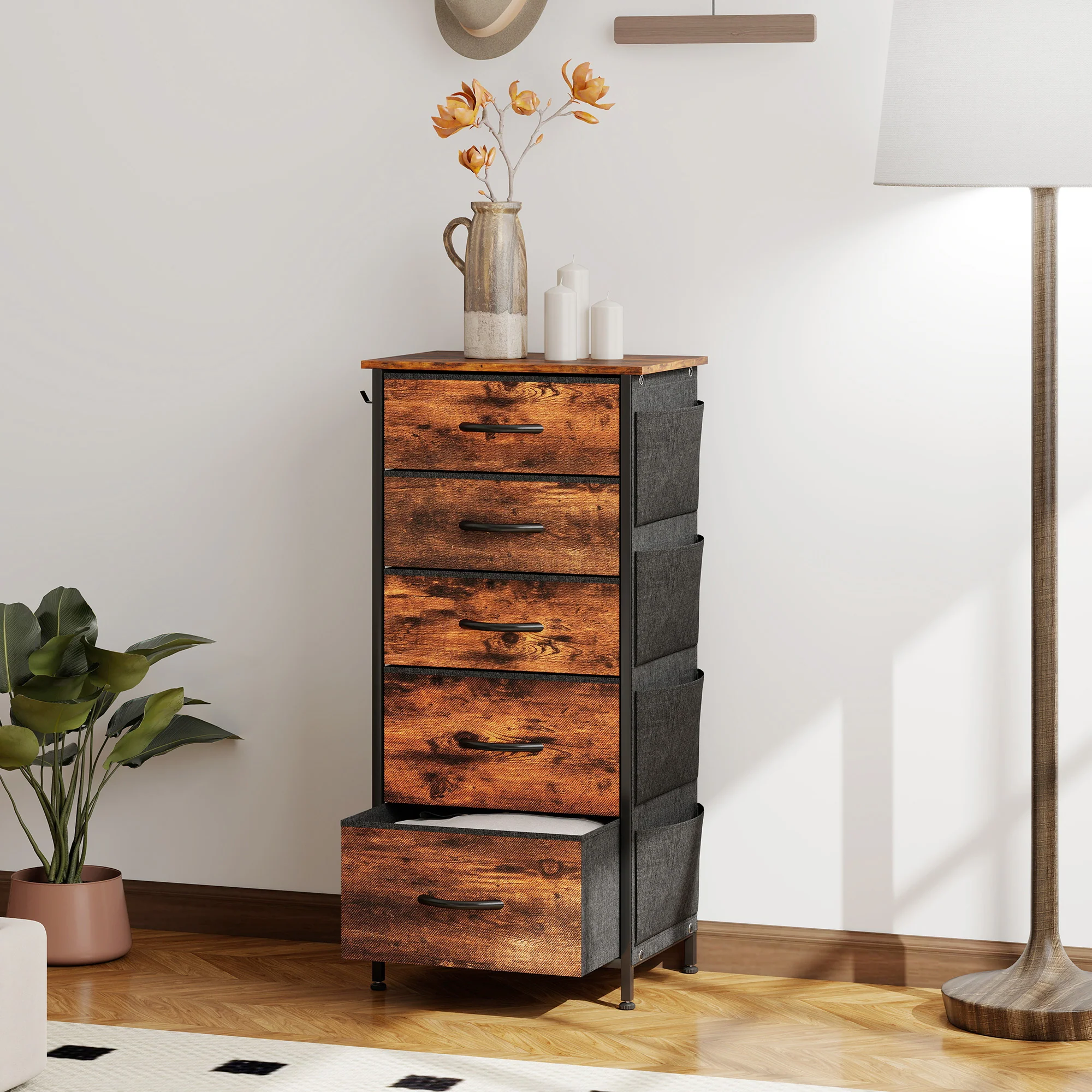 HOMCOM Fabric Chest Of Drawers, 4 Drawer Dresser For Bedroom - Image 29