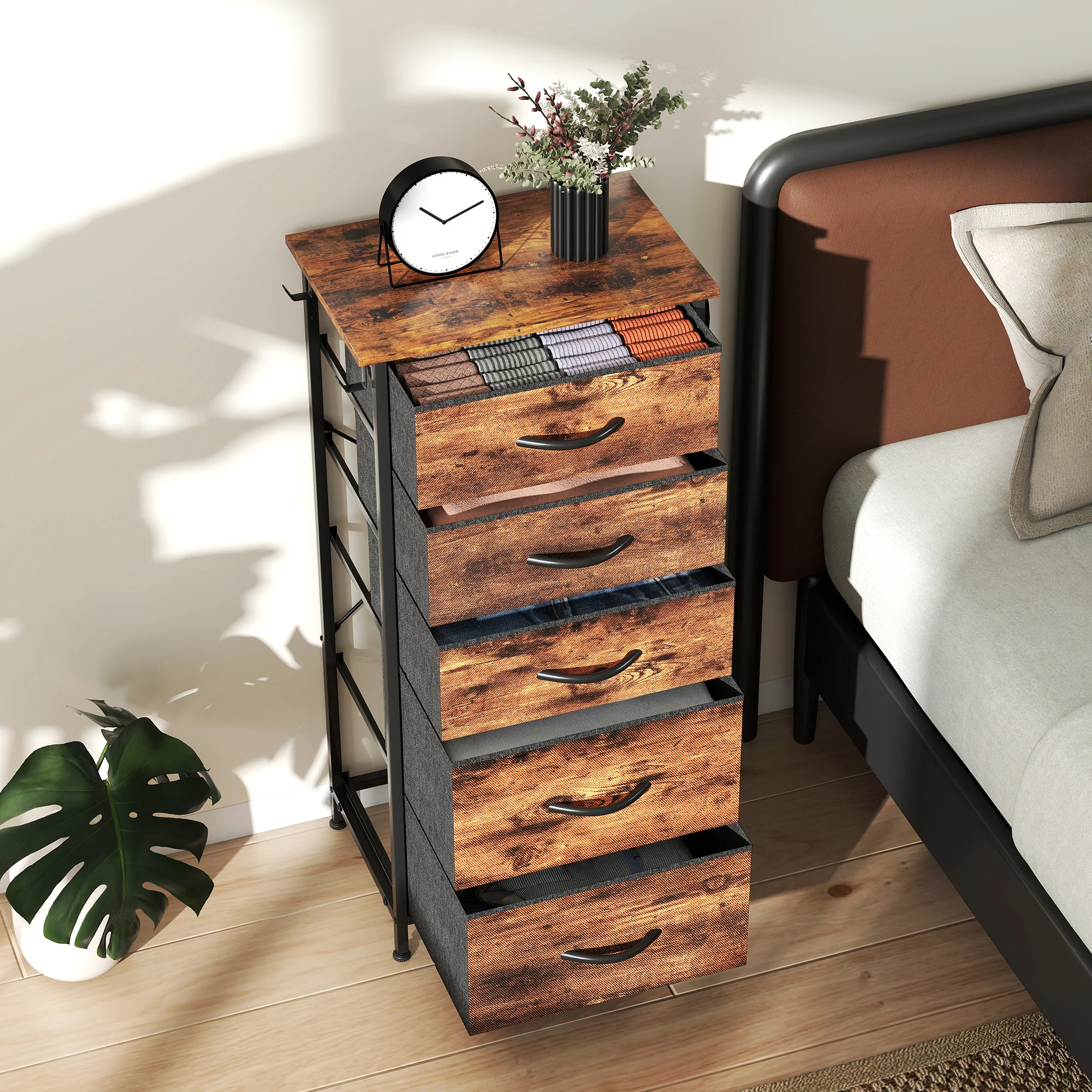 HOMCOM Fabric Chest Of Drawers, 4 Drawer Dresser For Bedroom - Image 35