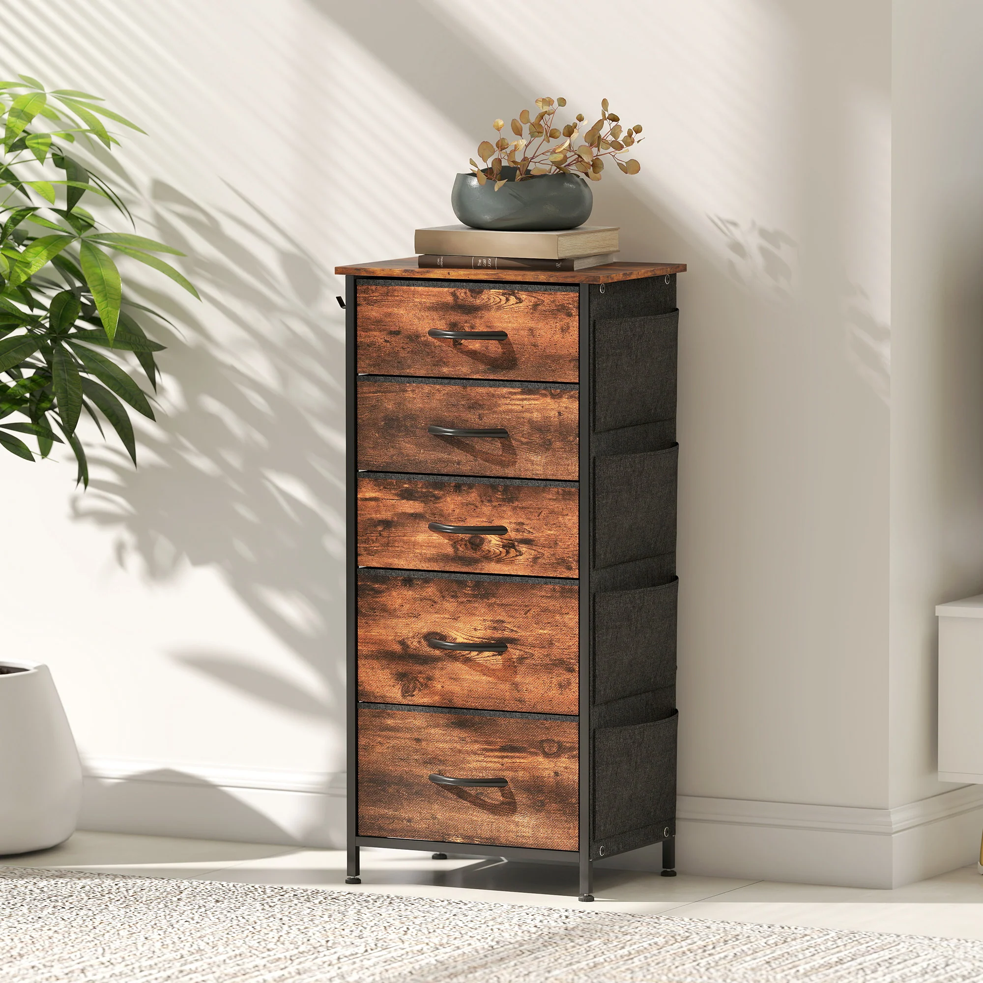 HOMCOM Fabric Chest Of Drawers, 4 Drawer Dresser For Bedroom - Image 36