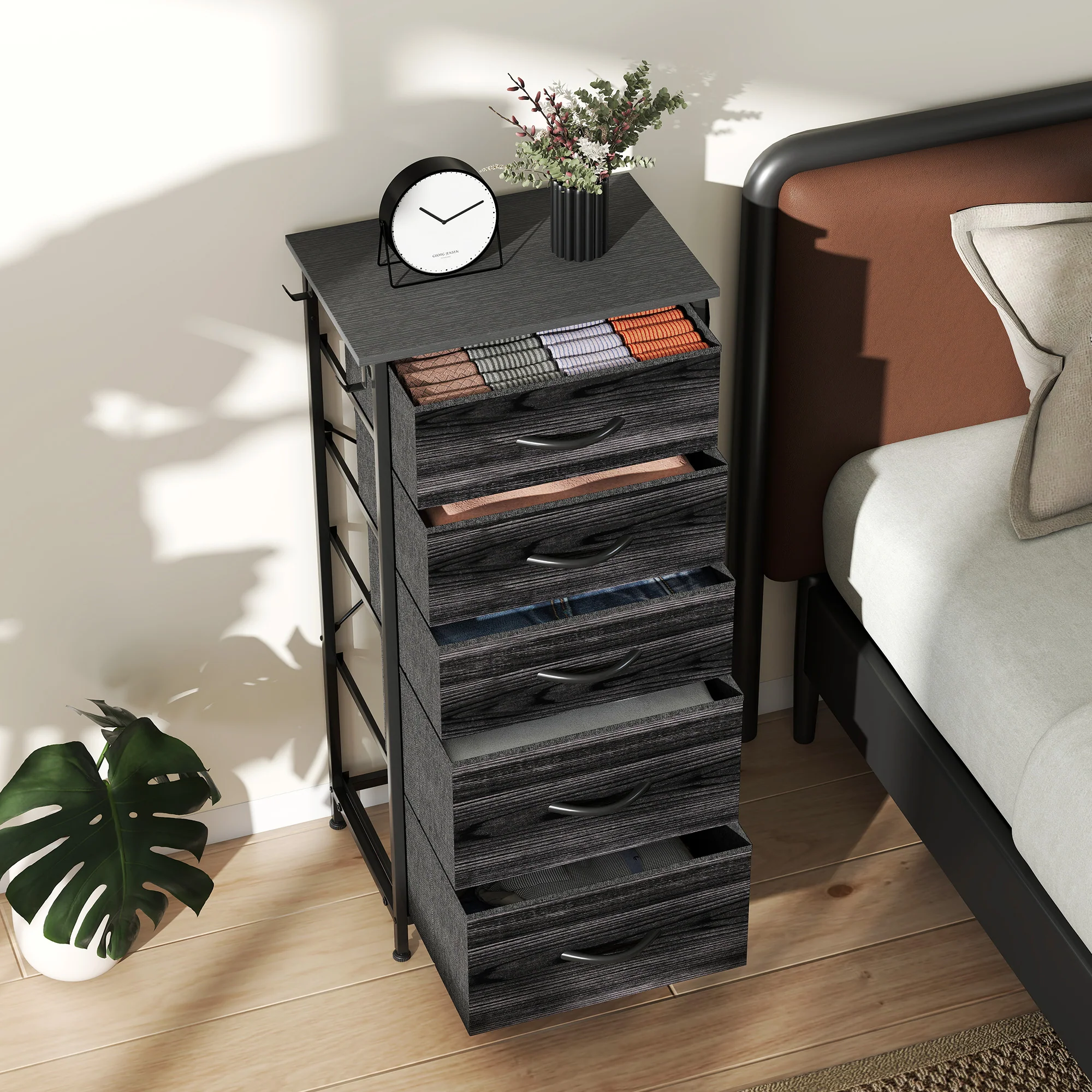 HOMCOM Fabric Chest Of Drawers, 4 Drawer Dresser For Bedroom - Image 8