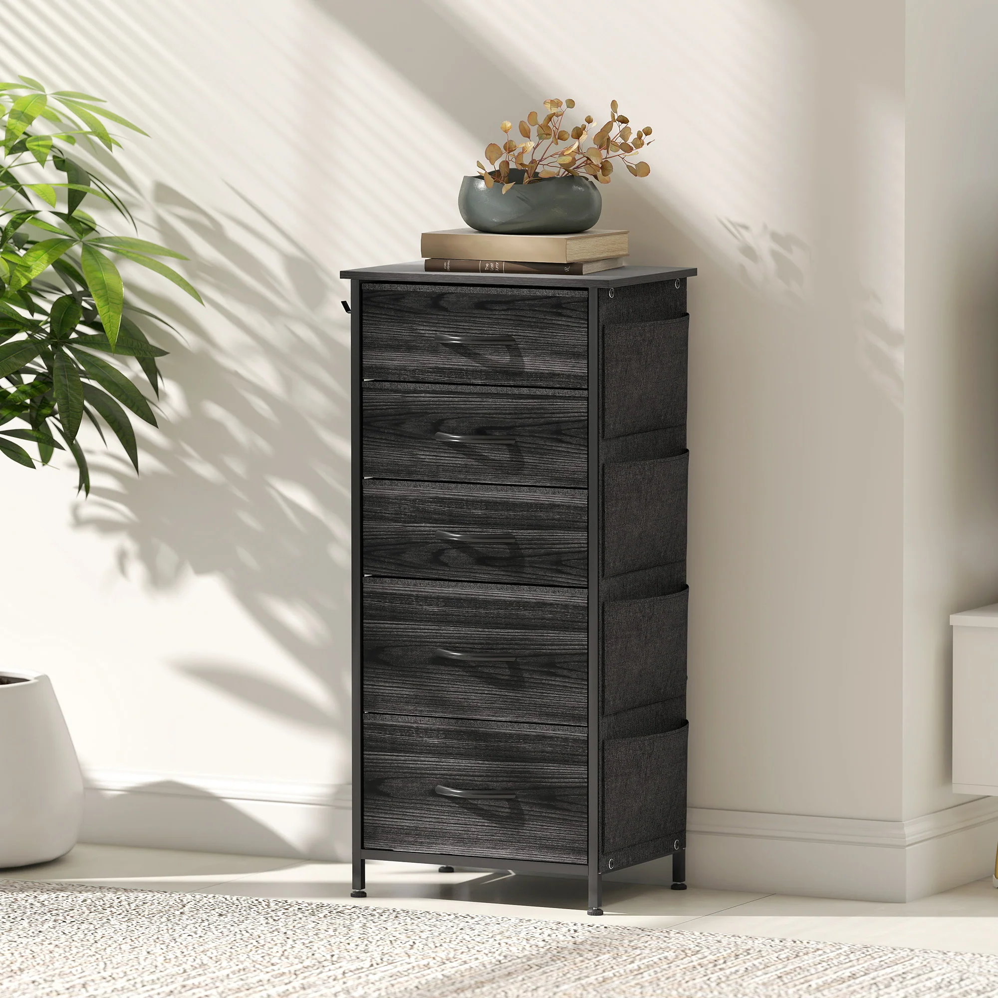 HOMCOM Fabric Chest Of Drawers, 4 Drawer Dresser For Bedroom - Image 9