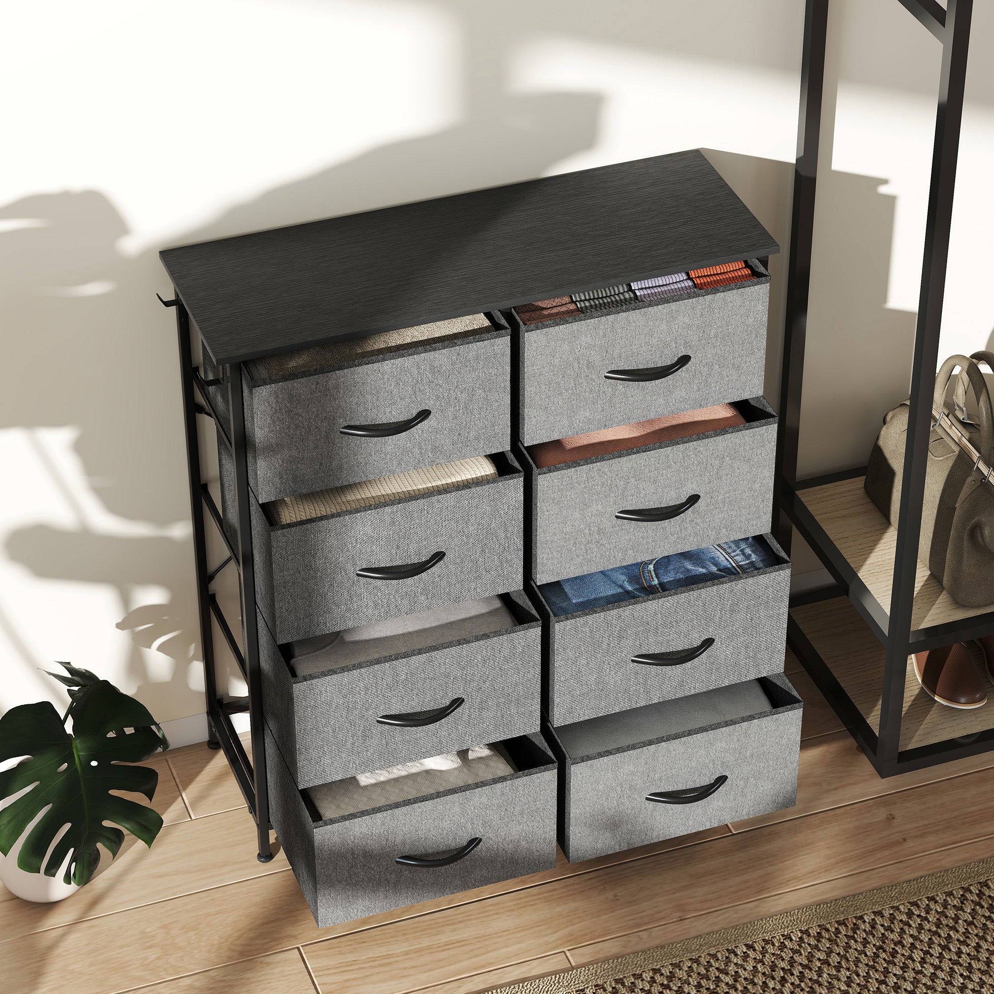 HOMCOM Fabric Chest Of Drawers, 8 Drawer Dresser For Bedroom - Image 17