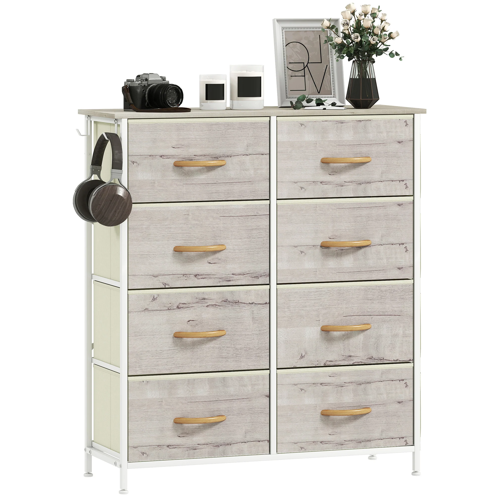 HOMCOM Fabric Chest Of Drawers, 8 Drawer Dresser For Bedroom - Image 19