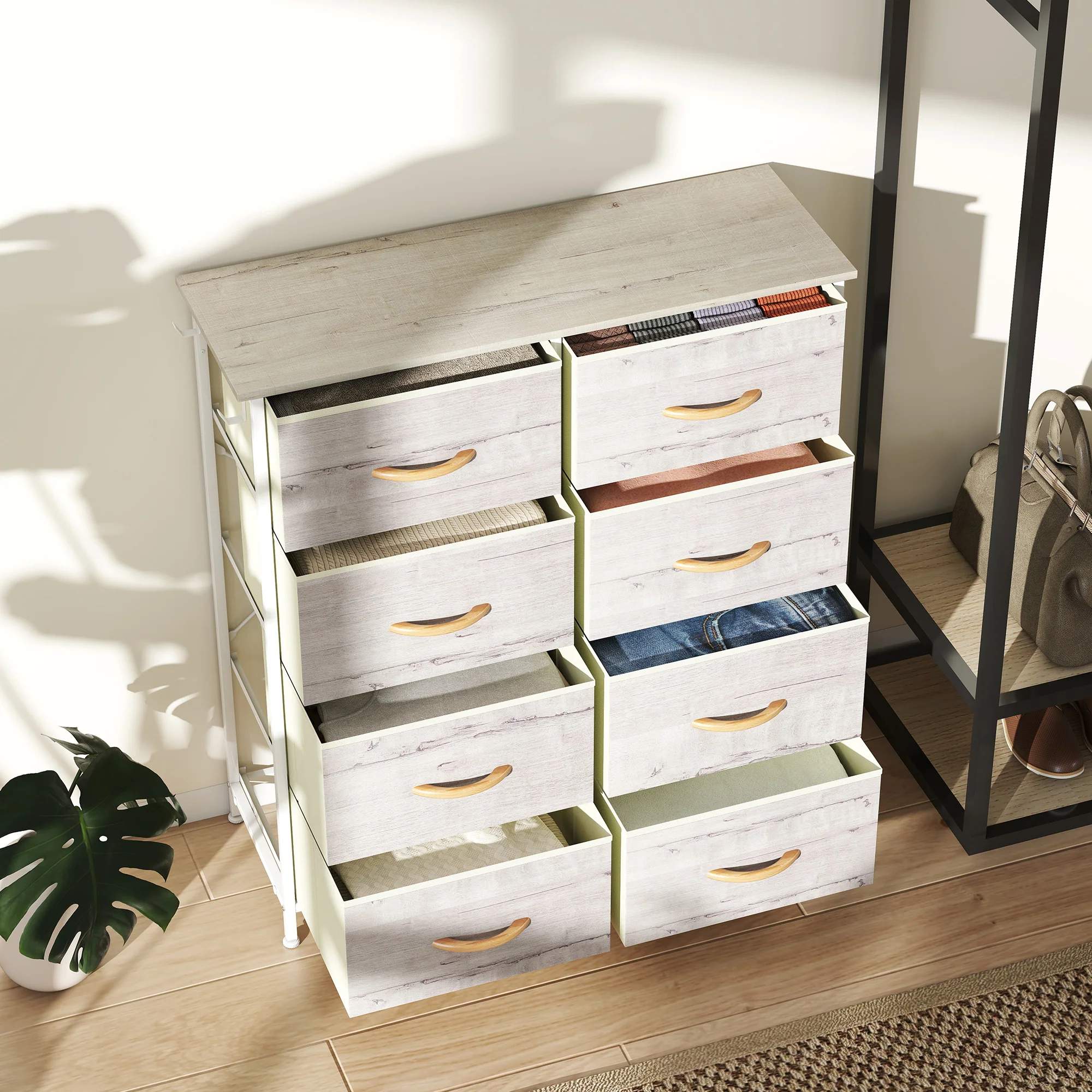 HOMCOM Fabric Chest Of Drawers, 8 Drawer Dresser For Bedroom - Image 26