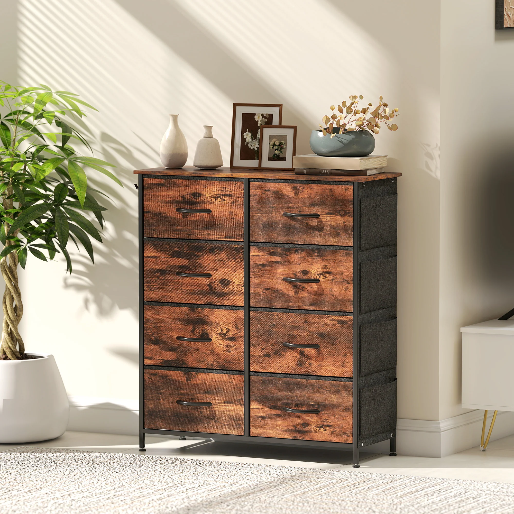 HOMCOM Fabric Chest Of Drawers, 8 Drawer Dresser For Bedroom - Image 36