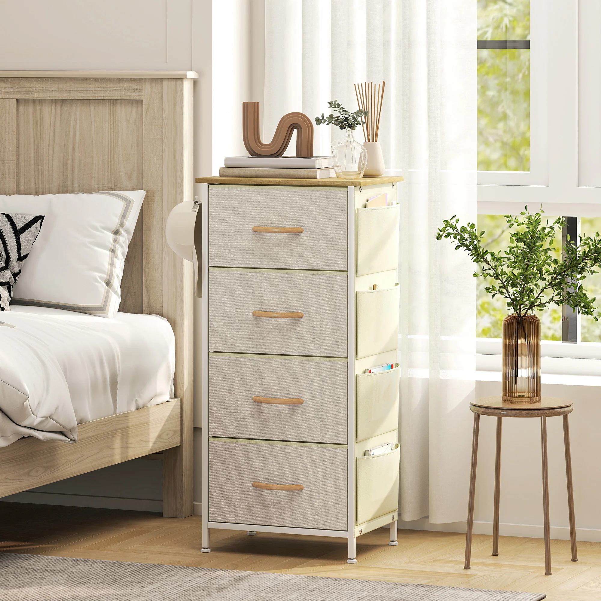 HOMCOM Fabric Chest Of Drawers, Dresser For Bedroom, - Image 2