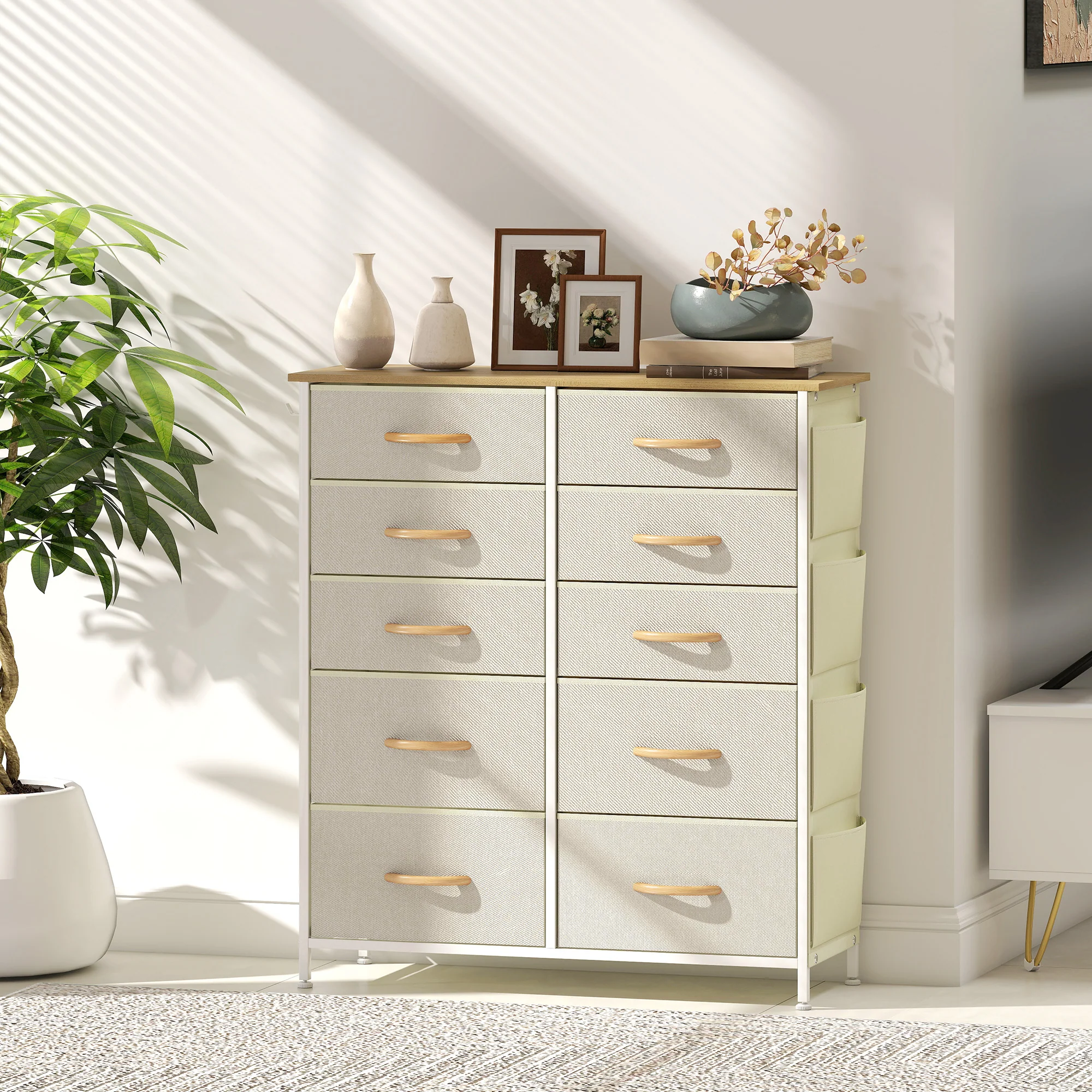 HOMCOM Fabric Chest Of Drawers, Dresser For Bedroom, - Image 36