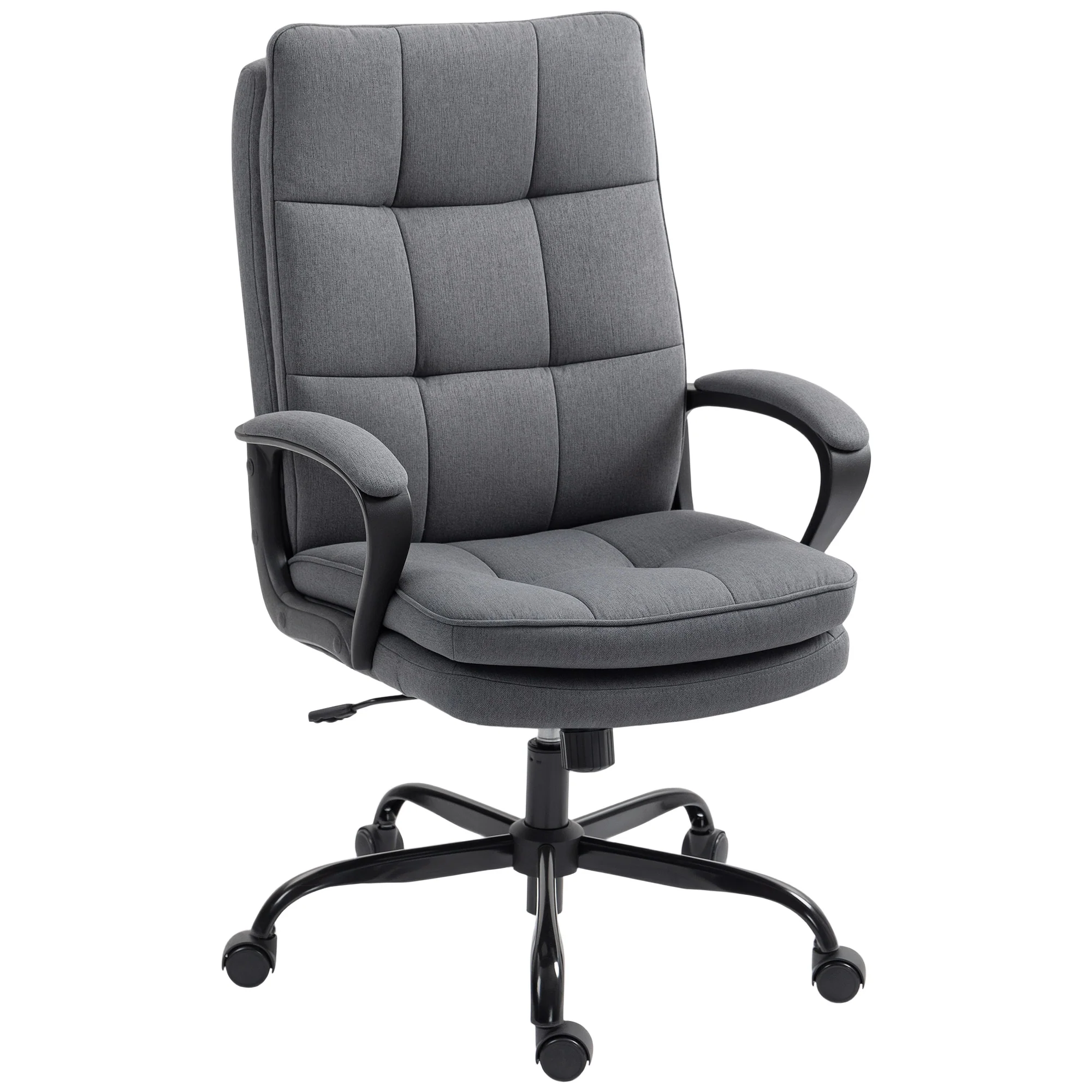 HOMCOM Fabric Office Chair, Computer Desk Chair For Home, Grey