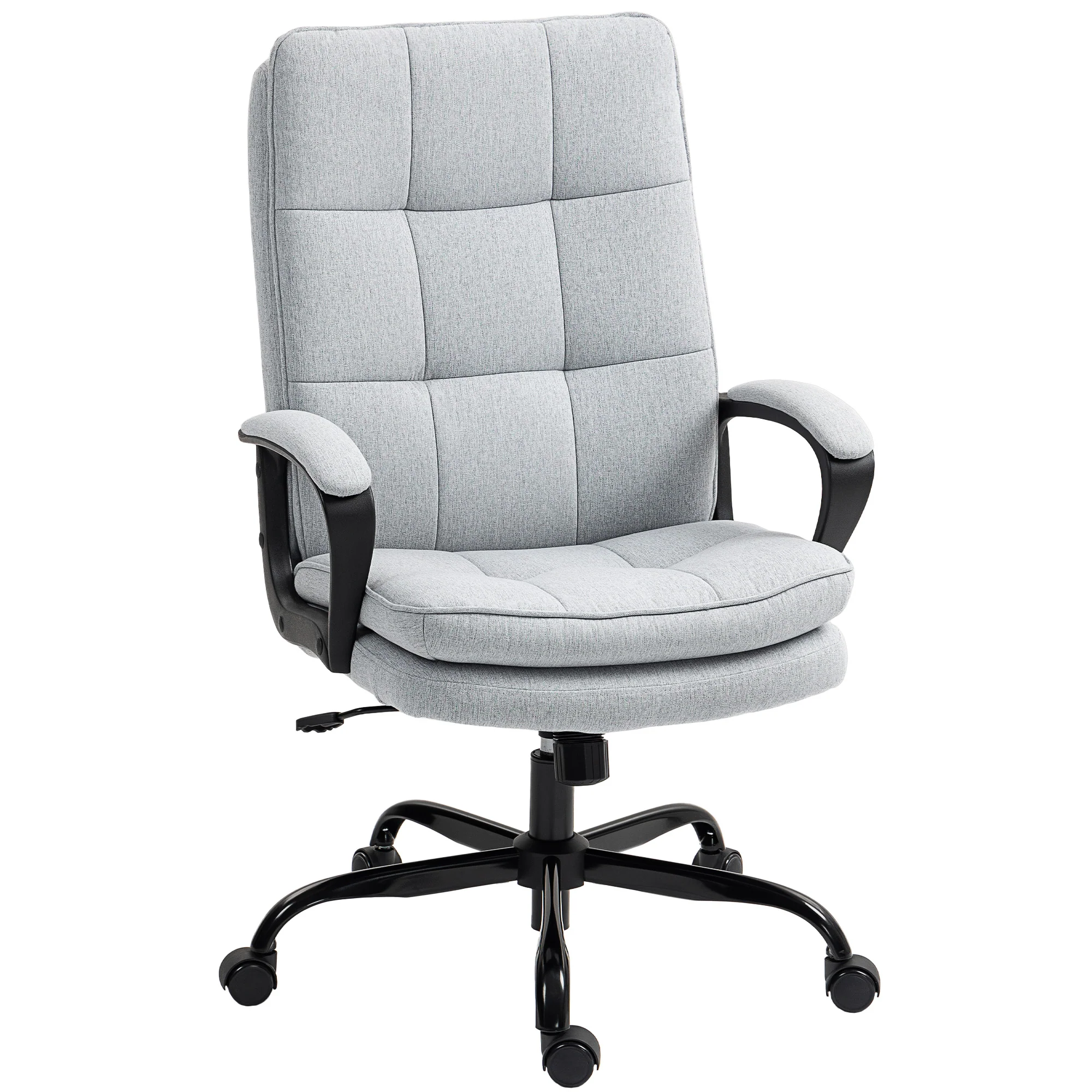 HOMCOM Fabric Office Chair, Computer Desk Chair For Home, Grey - Image 5