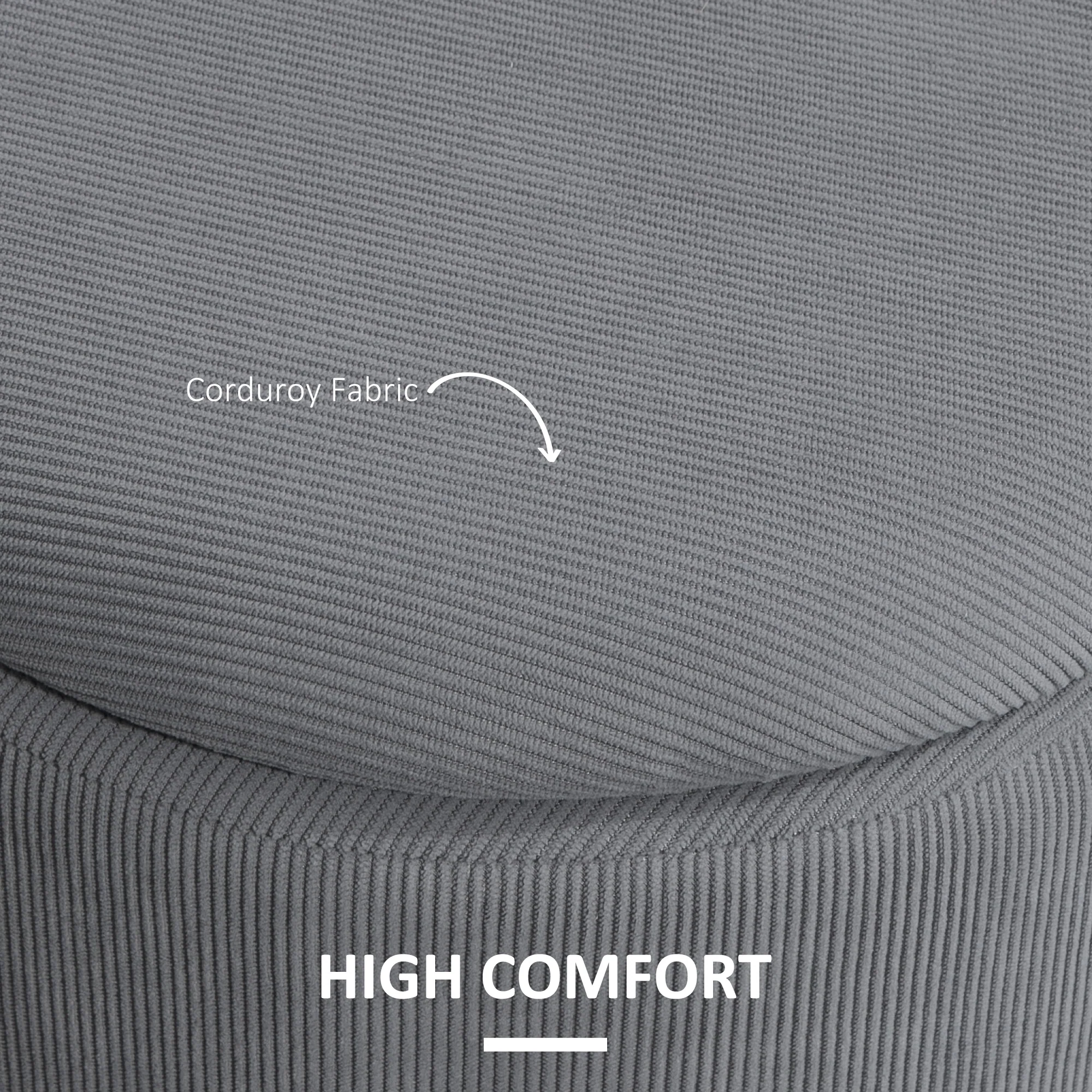 HOMCOM Fabric Storage Ottoman With Removable Lid, Set Of 2, Light Grey - Image 6
