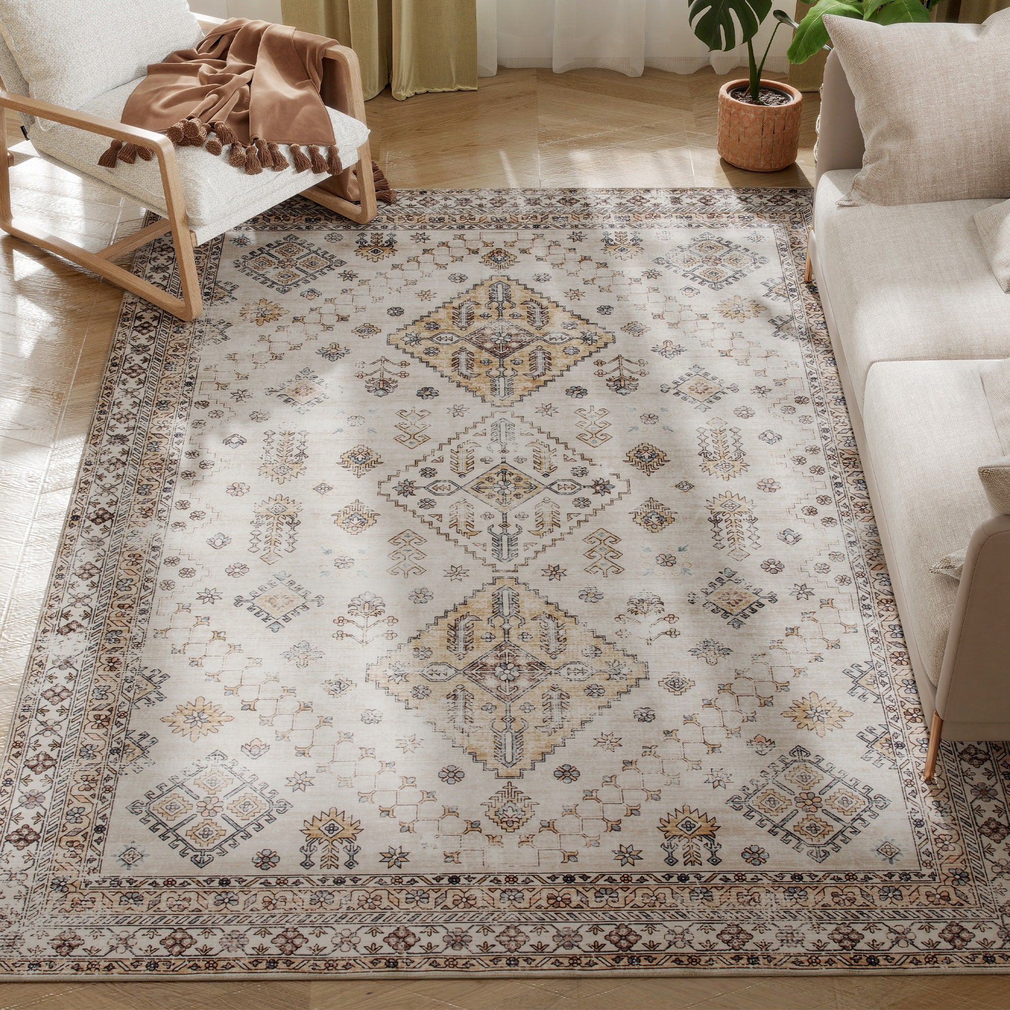 HOMCOM Flannel Non-Slip Washable Rug for Living Room, - Image 10