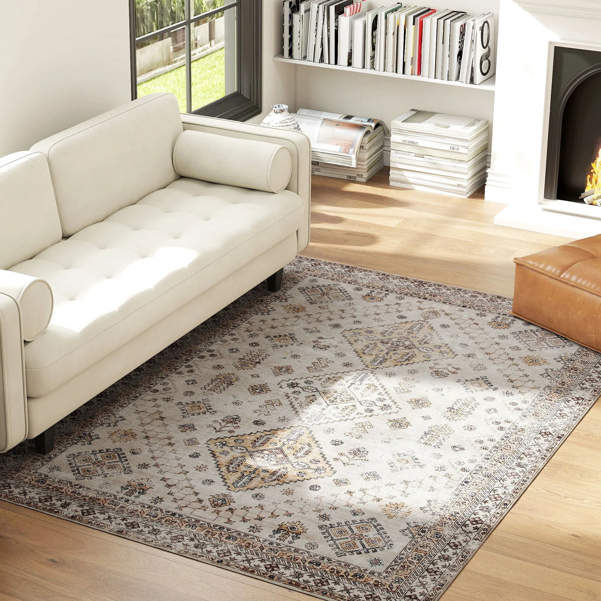 HOMCOM Flannel Non-Slip Washable Rug for Living Room, - Image 11