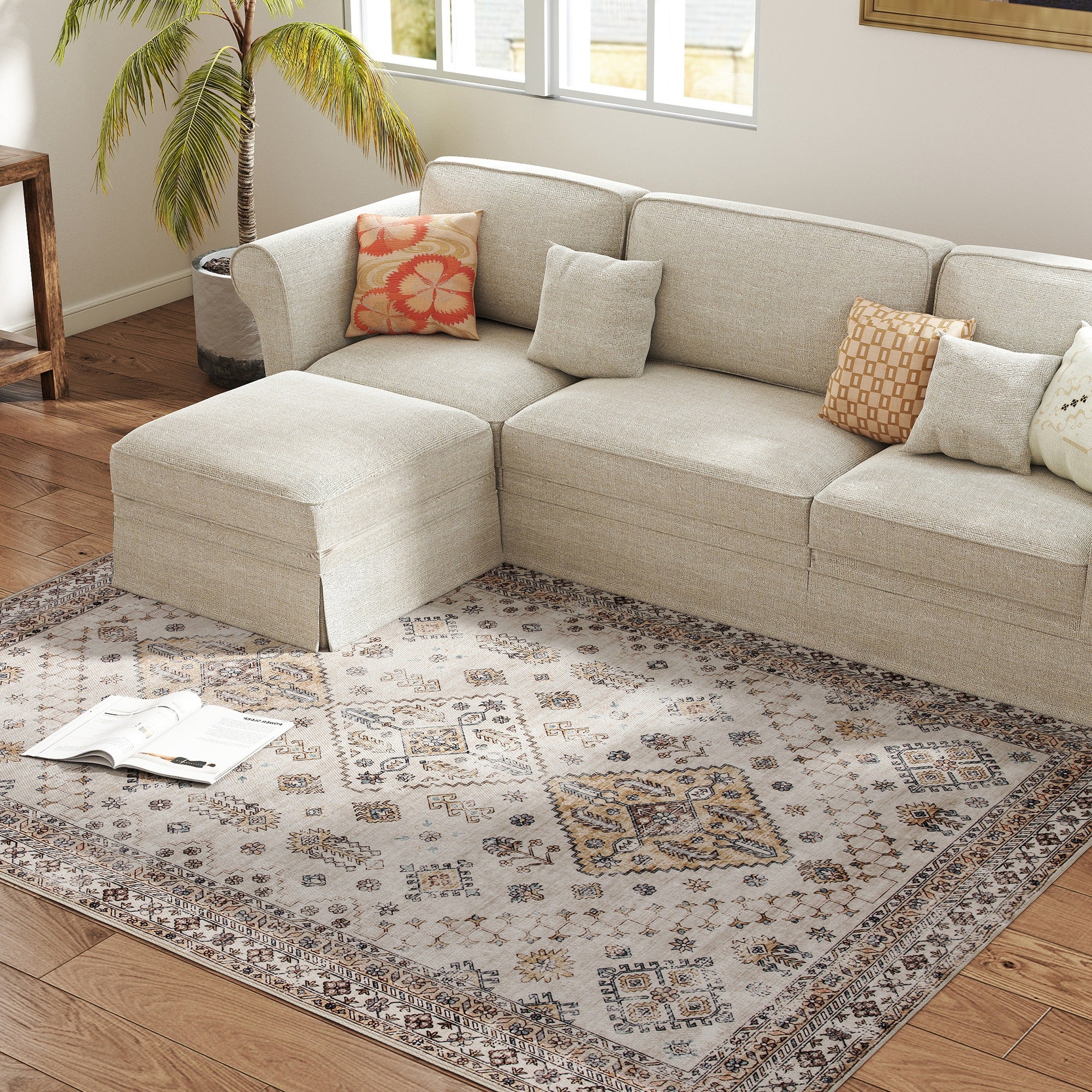 HOMCOM Flannel Non-Slip Washable Rug for Living Room, - Image 17