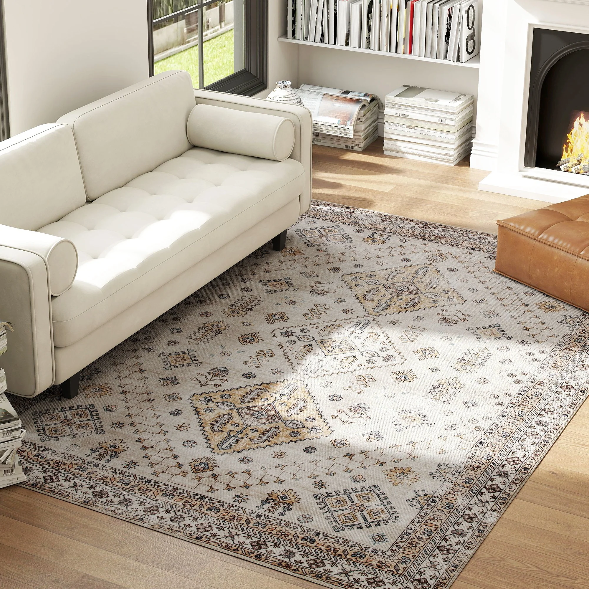 HOMCOM Flannel Non-Slip Washable Rug for Living Room, - Image 20