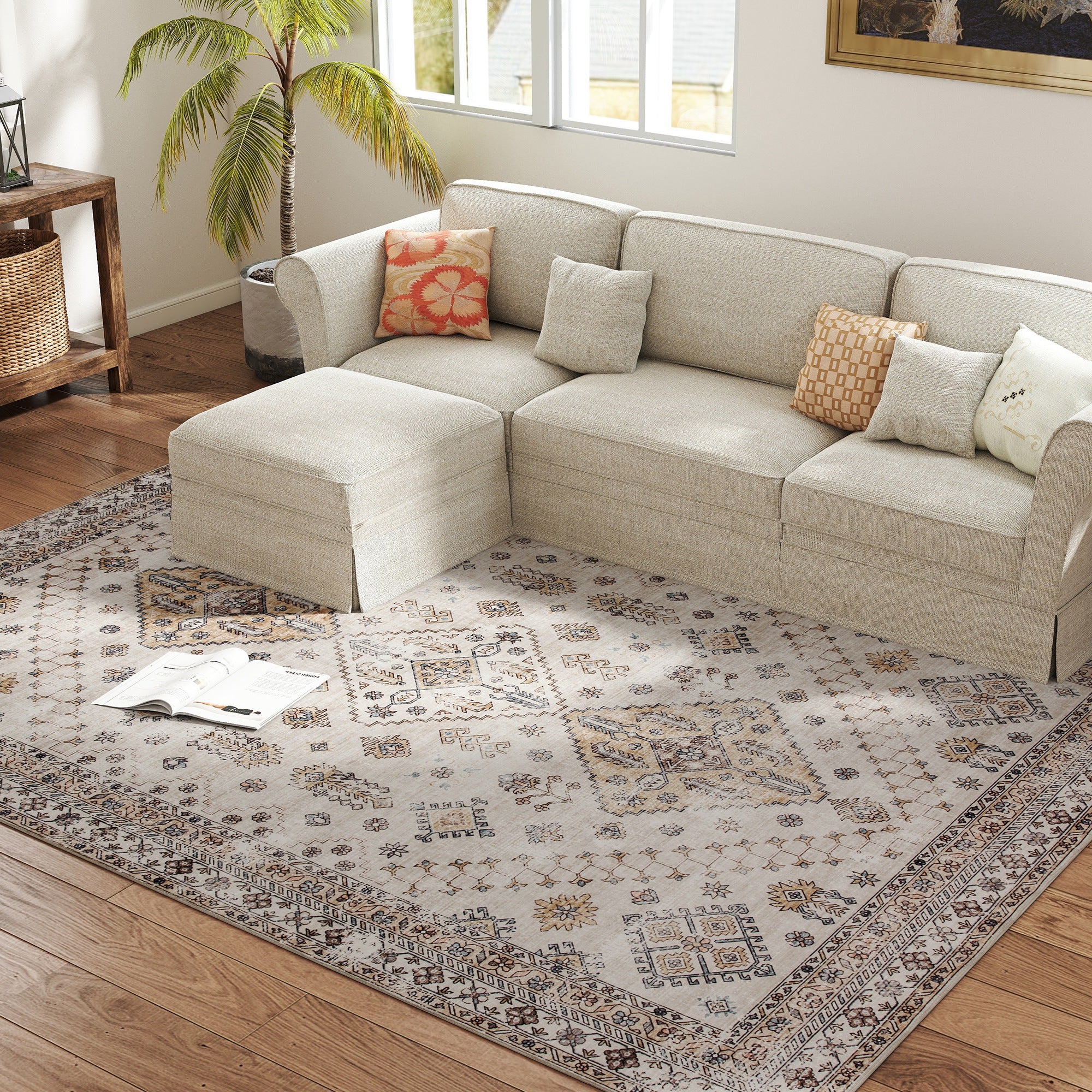 HOMCOM Flannel Non-Slip Washable Rug for Living Room, - Image 25