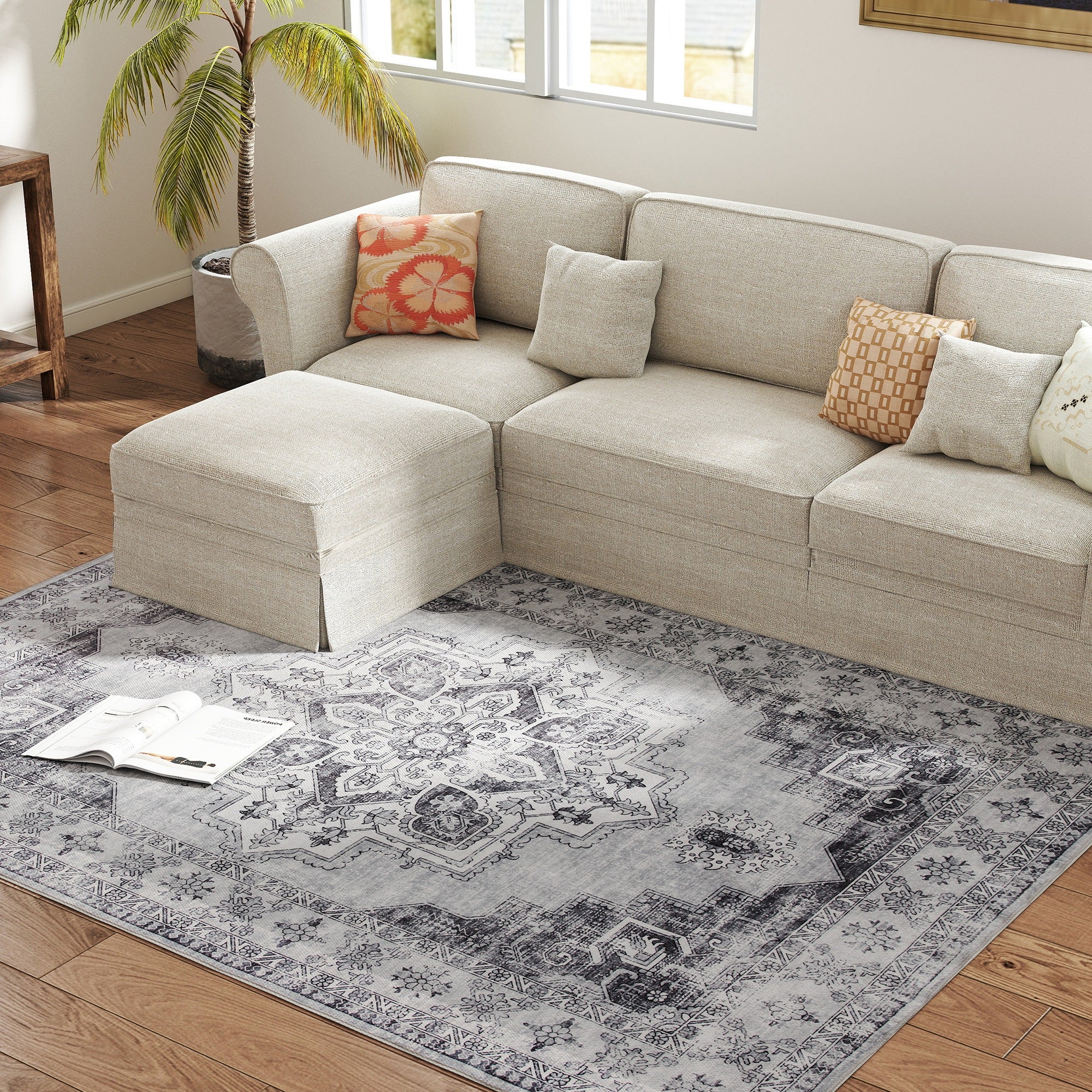 HOMCOM Flannel Non-Slip Washable Rug for Living Room, - Image 17