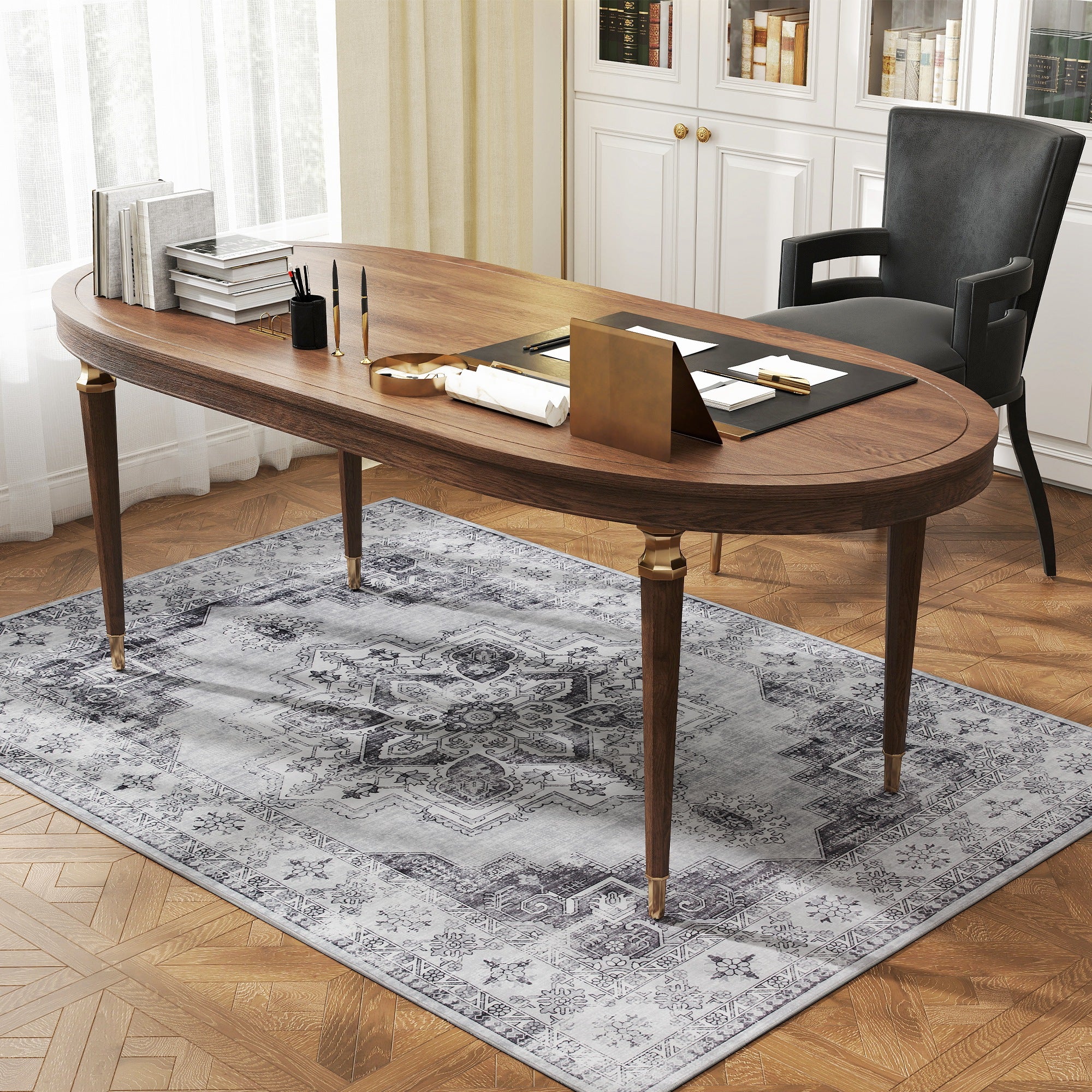 HOMCOM Flannel Non-Slip Washable Rug for Living Room, - Image 9