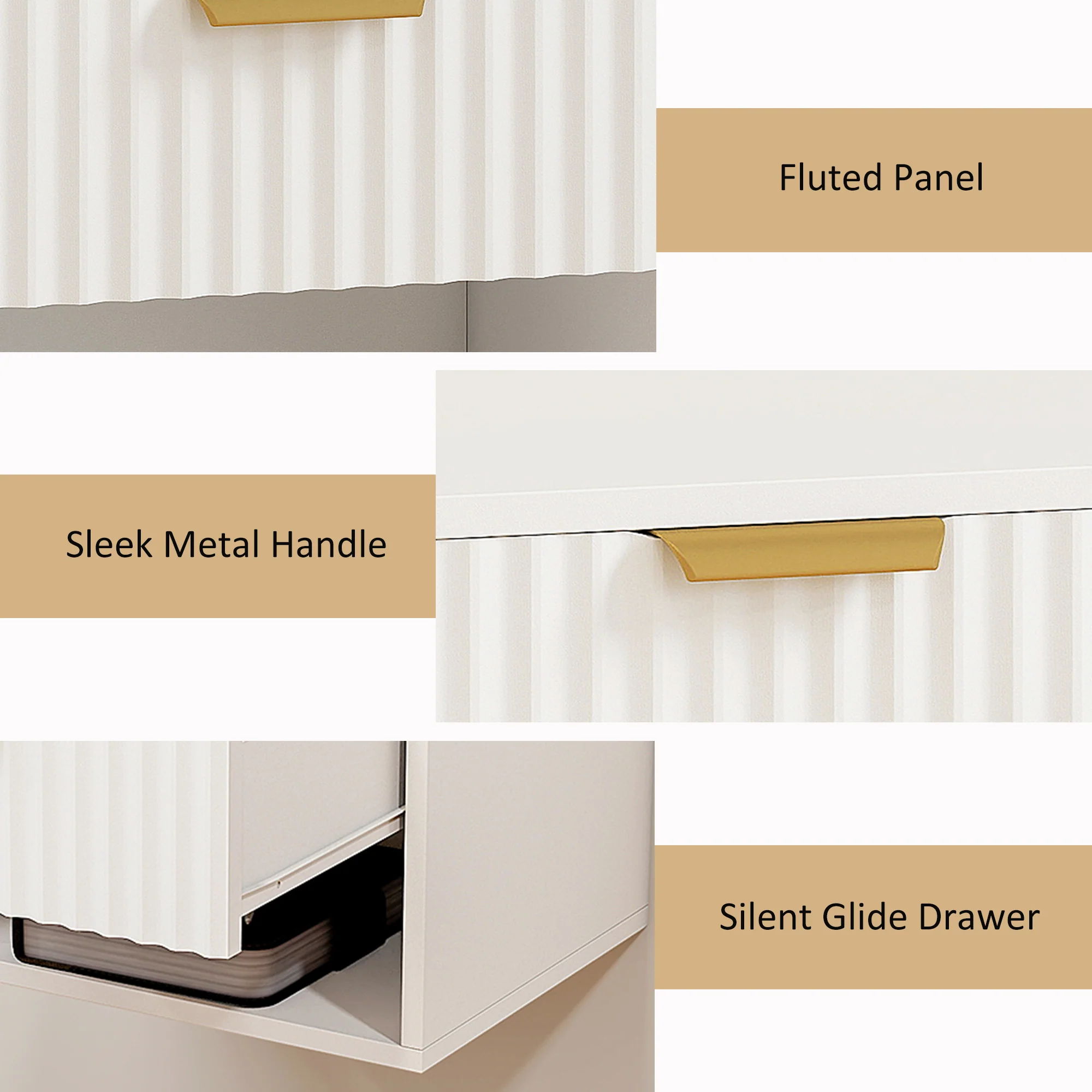 HOMCOM Floating Nightstands Set of 2, Modern Wall Mounted Bedside Tables - Image 7