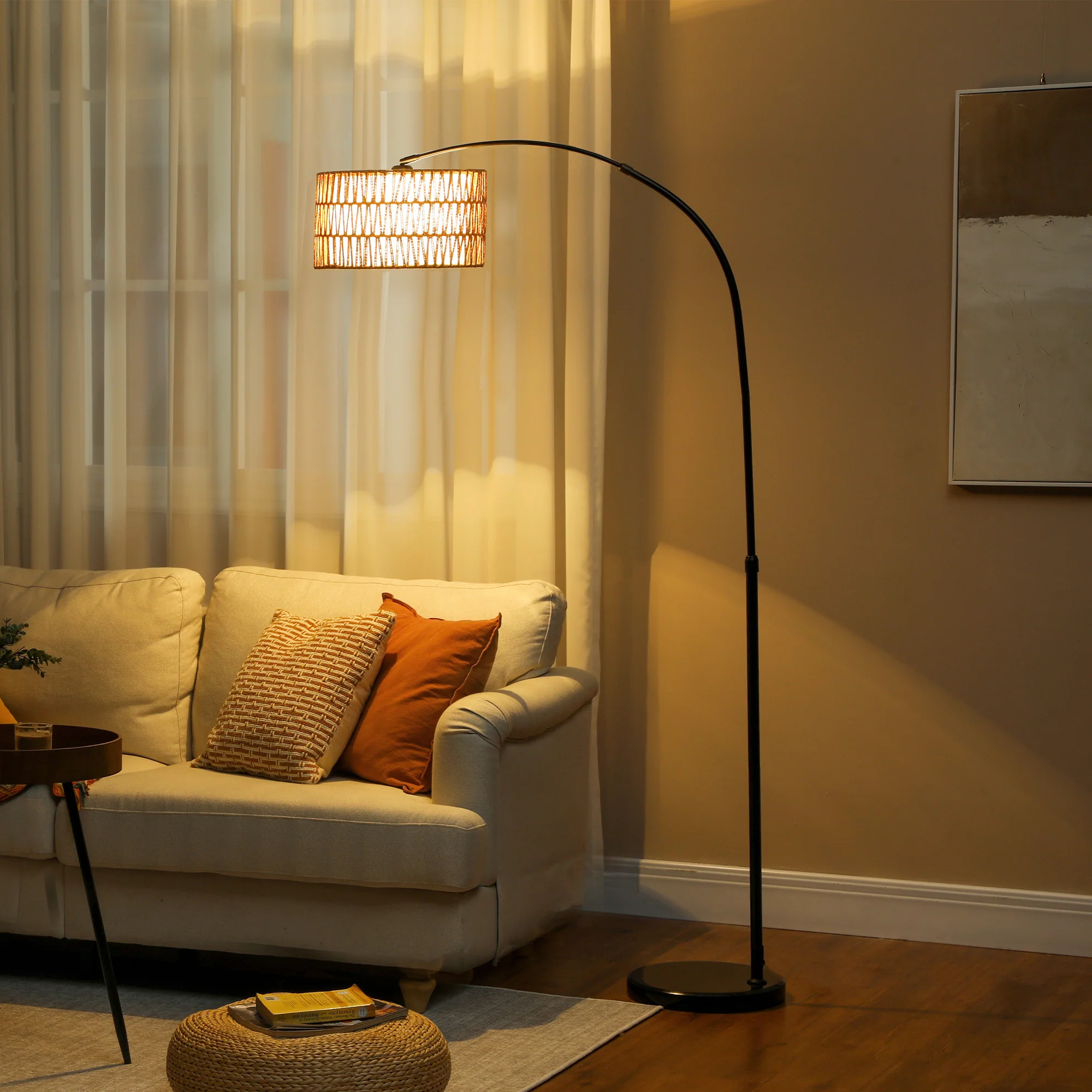 HOMCOM Floor Lamp For Living Room, Standing Lamp With Foot Switch, Black - Image 2