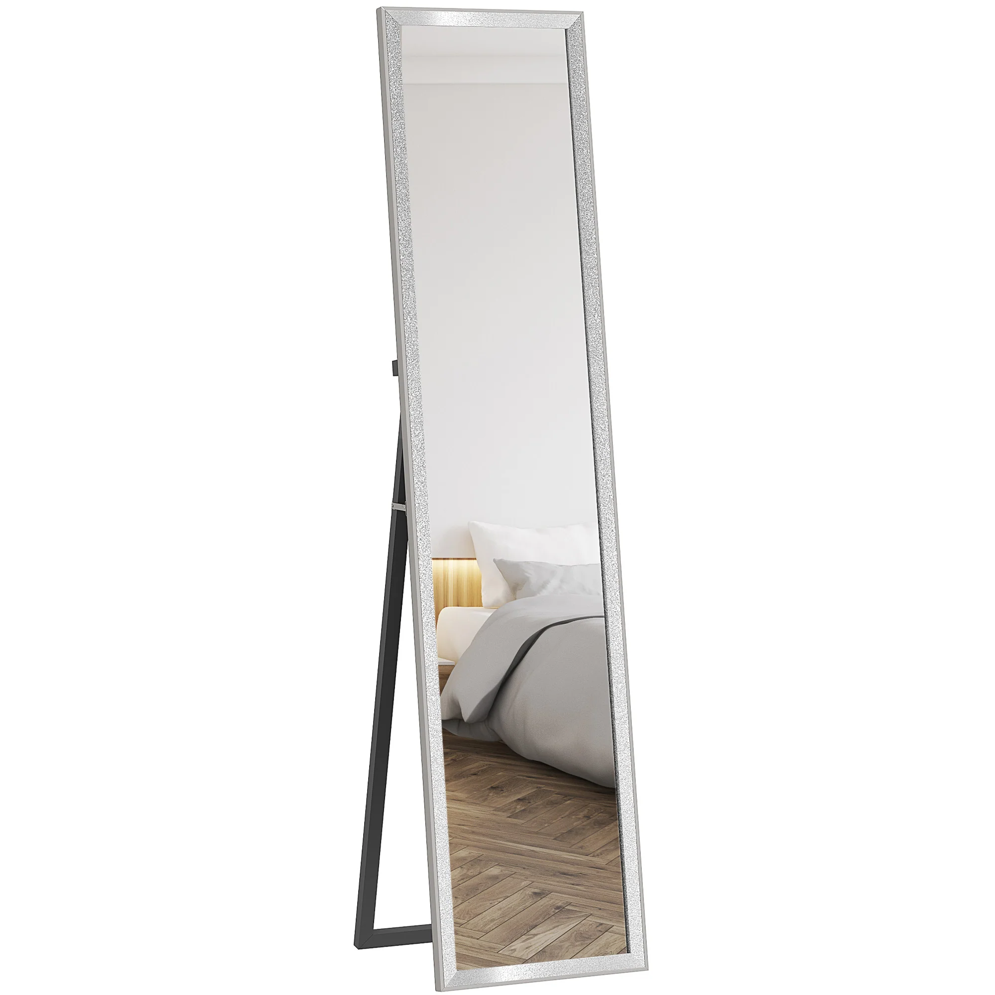 HOMCOM Floor Mirror Wall Mounted Leaning Standing Mirror - Image 10