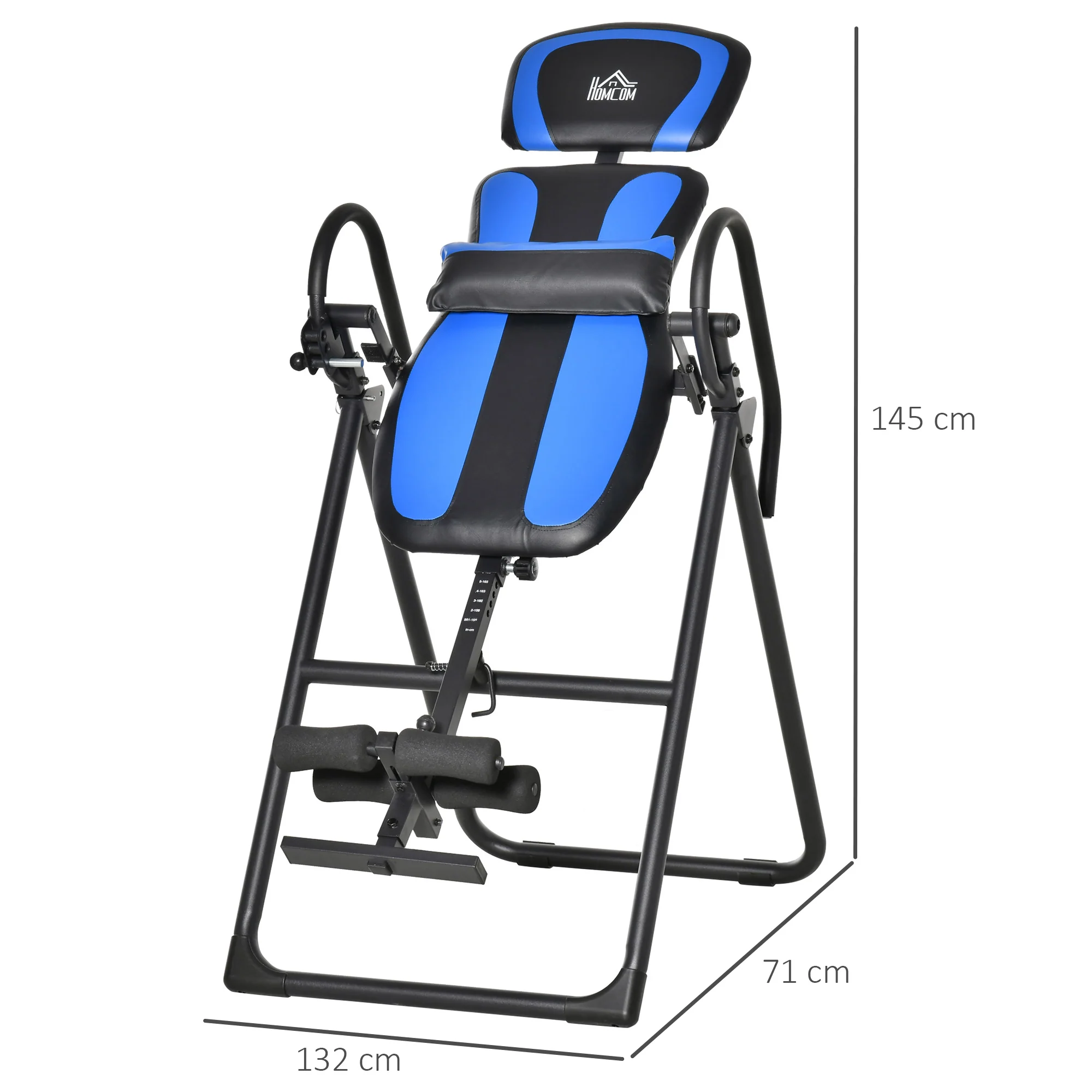 HOMCOM Foldable Gravity Inversion Table, Fitness Bench w/ Soft Ankle Cushions - Image 5