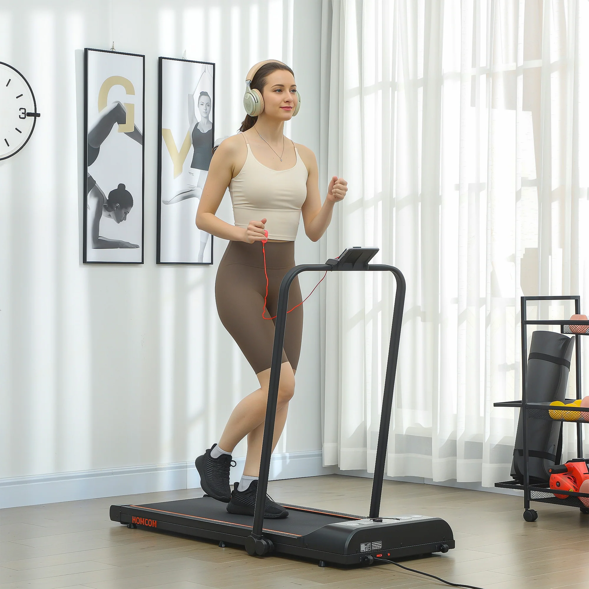 HOMCOM Foldable Walking Treadmill W/ LED Display - Image 18