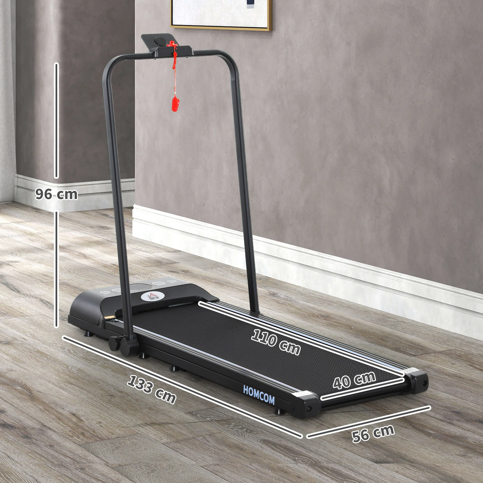 HOMCOM Foldable Walking Treadmill W/ LED Display - Image 5
