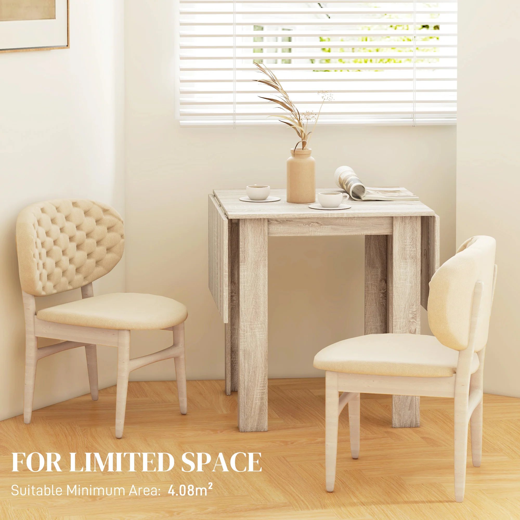 HOMCOM Folding Dining Table Extendable Kitchen Table Drop Leaf Table For 2-4 - Image 4