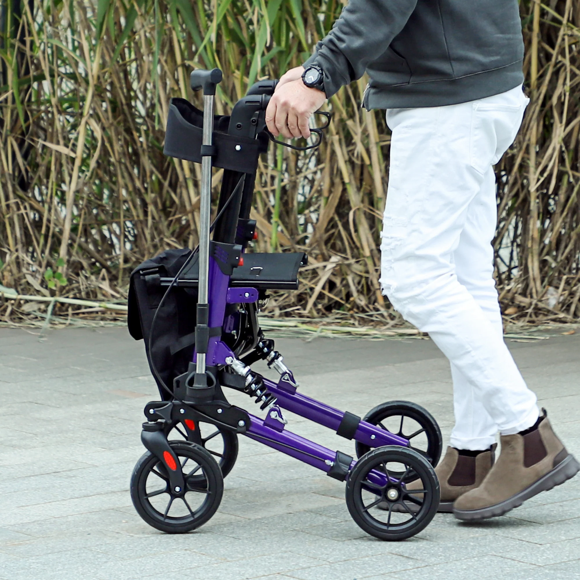 HOMCOM Folding Rollator Walker with Seat, Backrest, Bag, 4 Wheels - Image 18