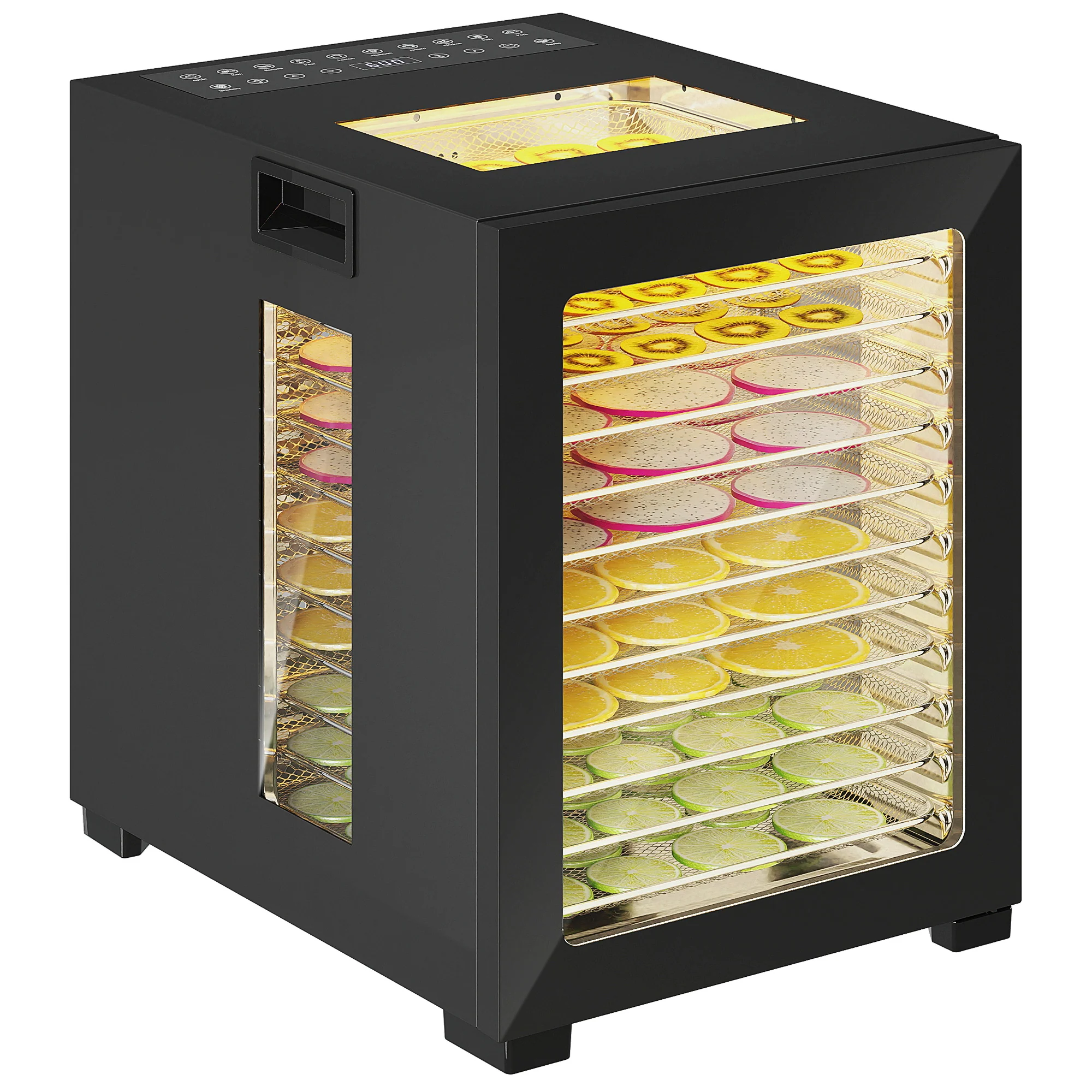 HOMCOM Food Dehydrator With 12 Stainless Steel Tray, 850W Food Dryer Machine